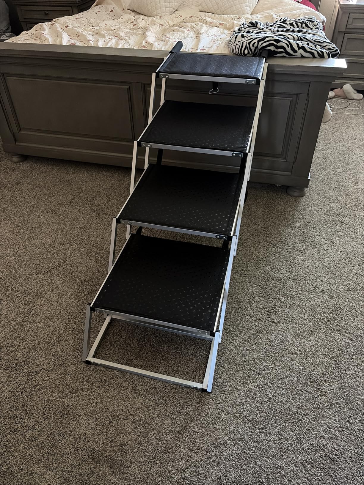 DGSL Dog Ramp for Car, 4-Step Folding Dog Stairs, Aluminum, Black, Supports Up to 250 Lbs customer photo 1
