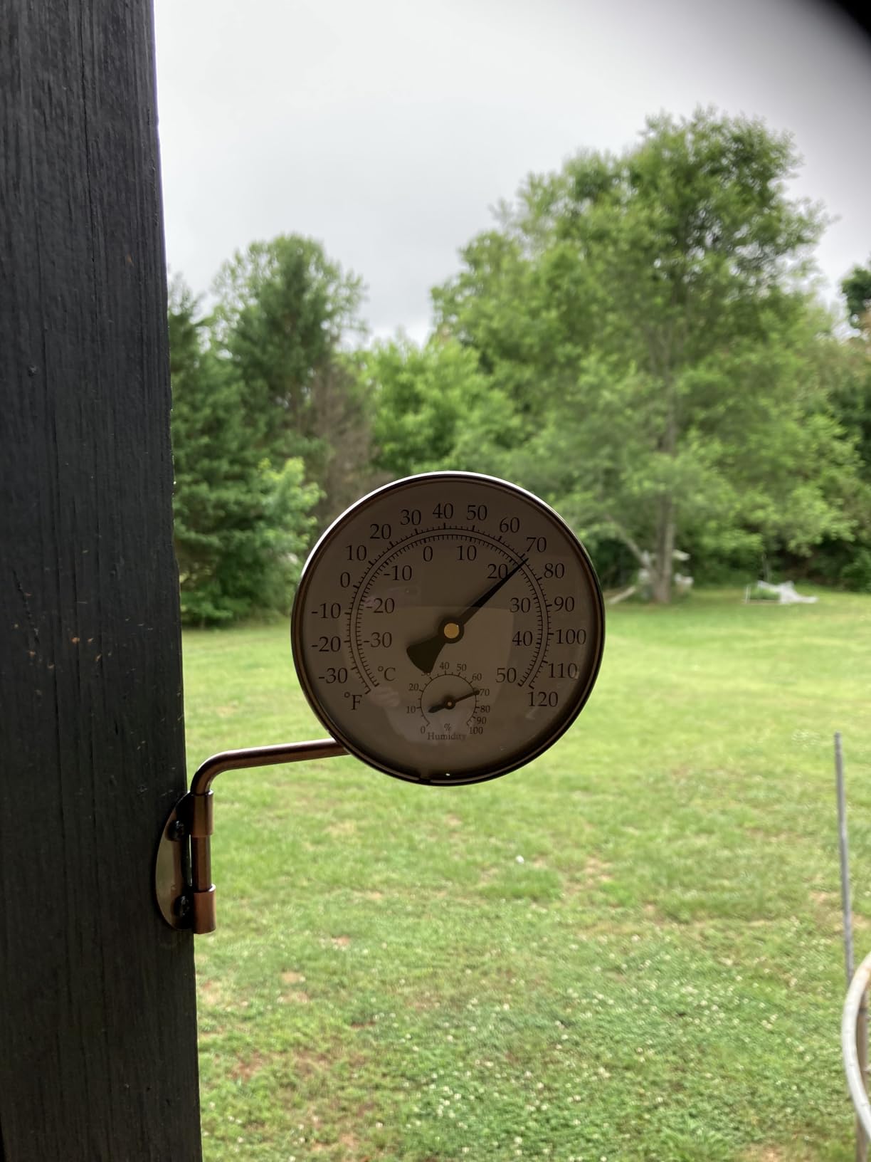 4 Inch Brass Outdoor Thermometer, Outside Decorative Thermometer for Patio, Window, Greenhouse, Garage, Brass Swivel Temperature Gauge with Humidity, Analog Temperature Gauge customer photo 1