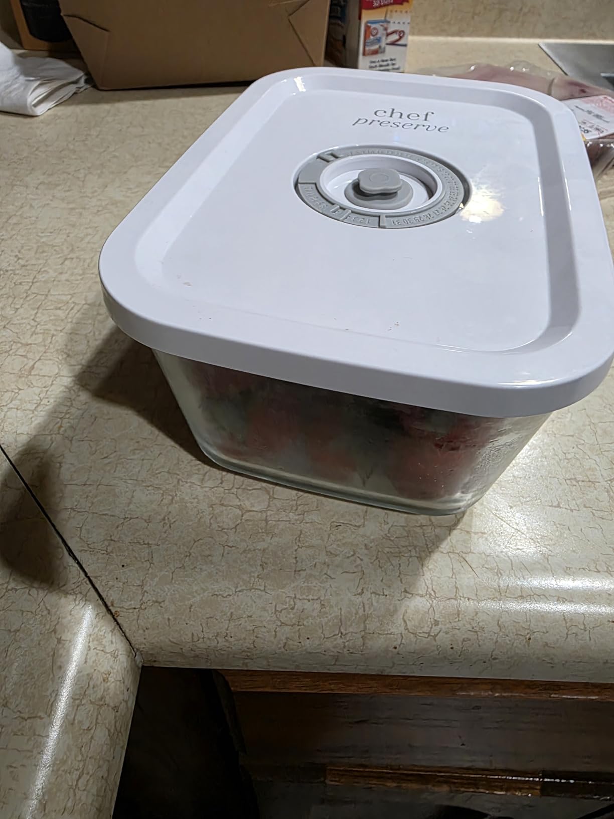 Chef Preserve Glass Vacuum Seal Containers for Food Storage, Made For Compact Vacuum Sealer, 3pcs set [1x Small, 1x Medium, 1x Large] customer photo 2