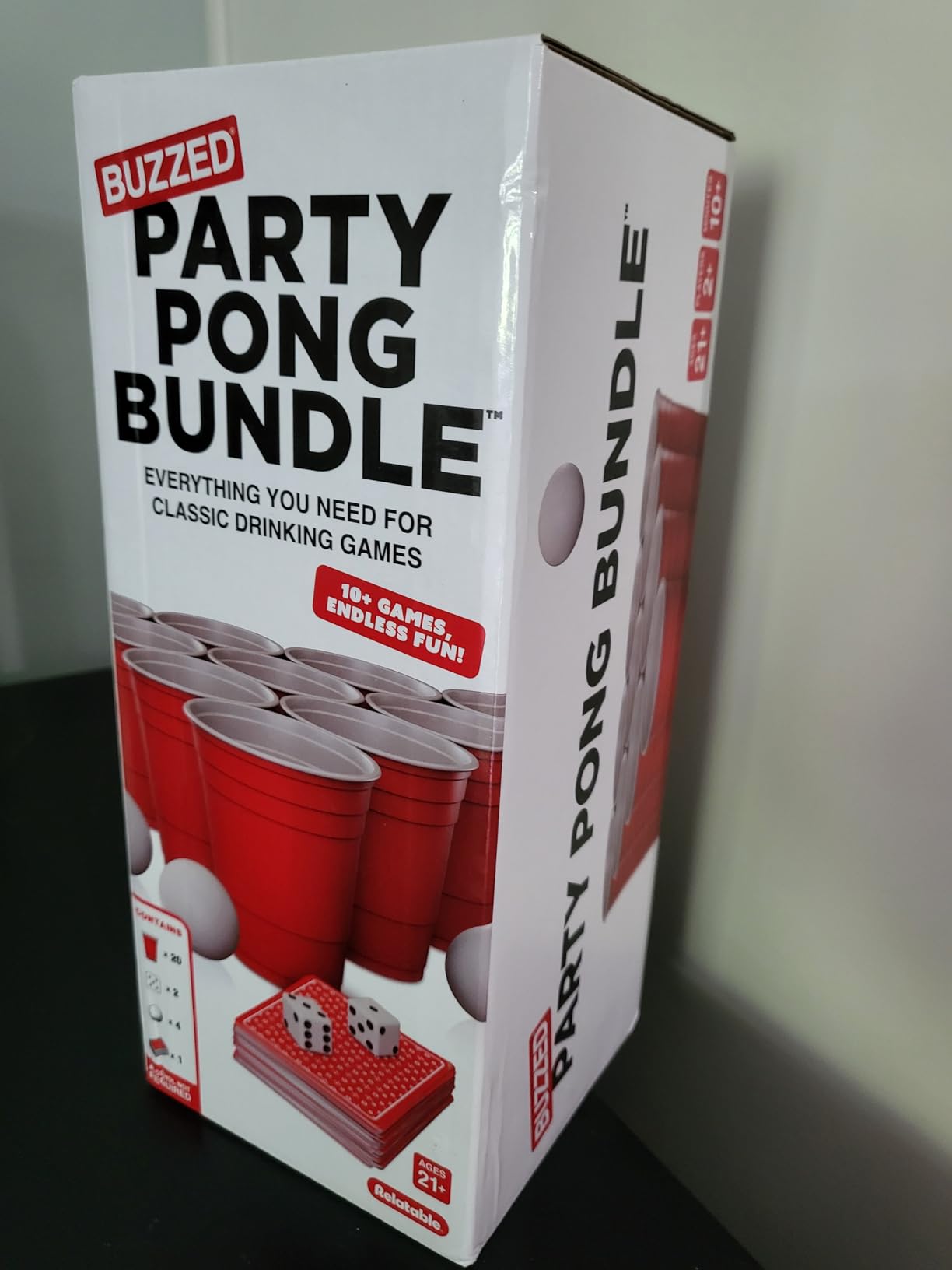 Buzzed: Party Pong Bundle Drinking Kit by Relatable, Bachelor Party Essentials, Fun Outdoor or Indoor Drinking Game Set with Ping Pong Balls & Gear for 10+ Classic Games customer photo 1