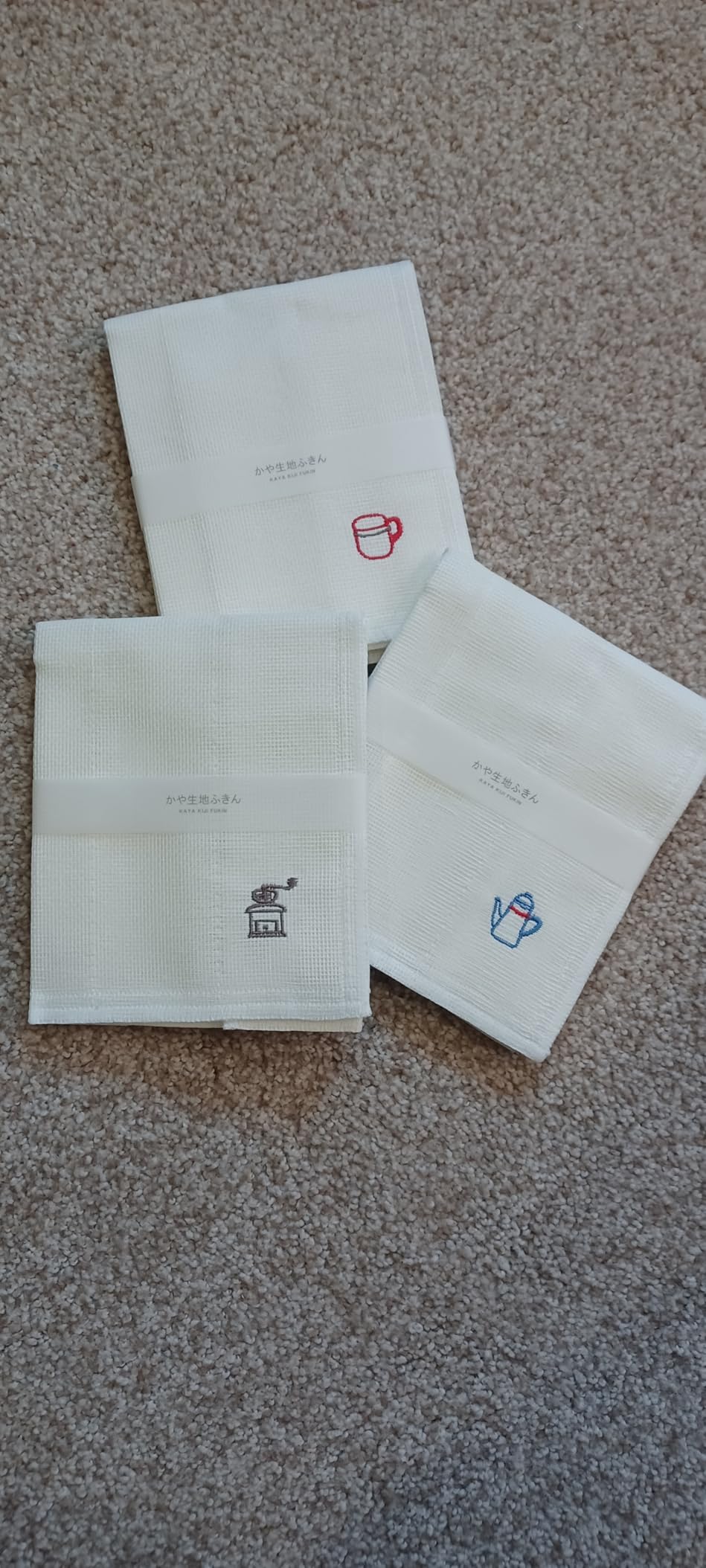 Japanese Kaya-Weave Dishcloth Set - Reusable and Quick-Drying Kitchen Towels with Embroidered Designs, Made in Japan, 3-Pack, 11.8 x 11.8 Inches (Pattern B) customer photo 1