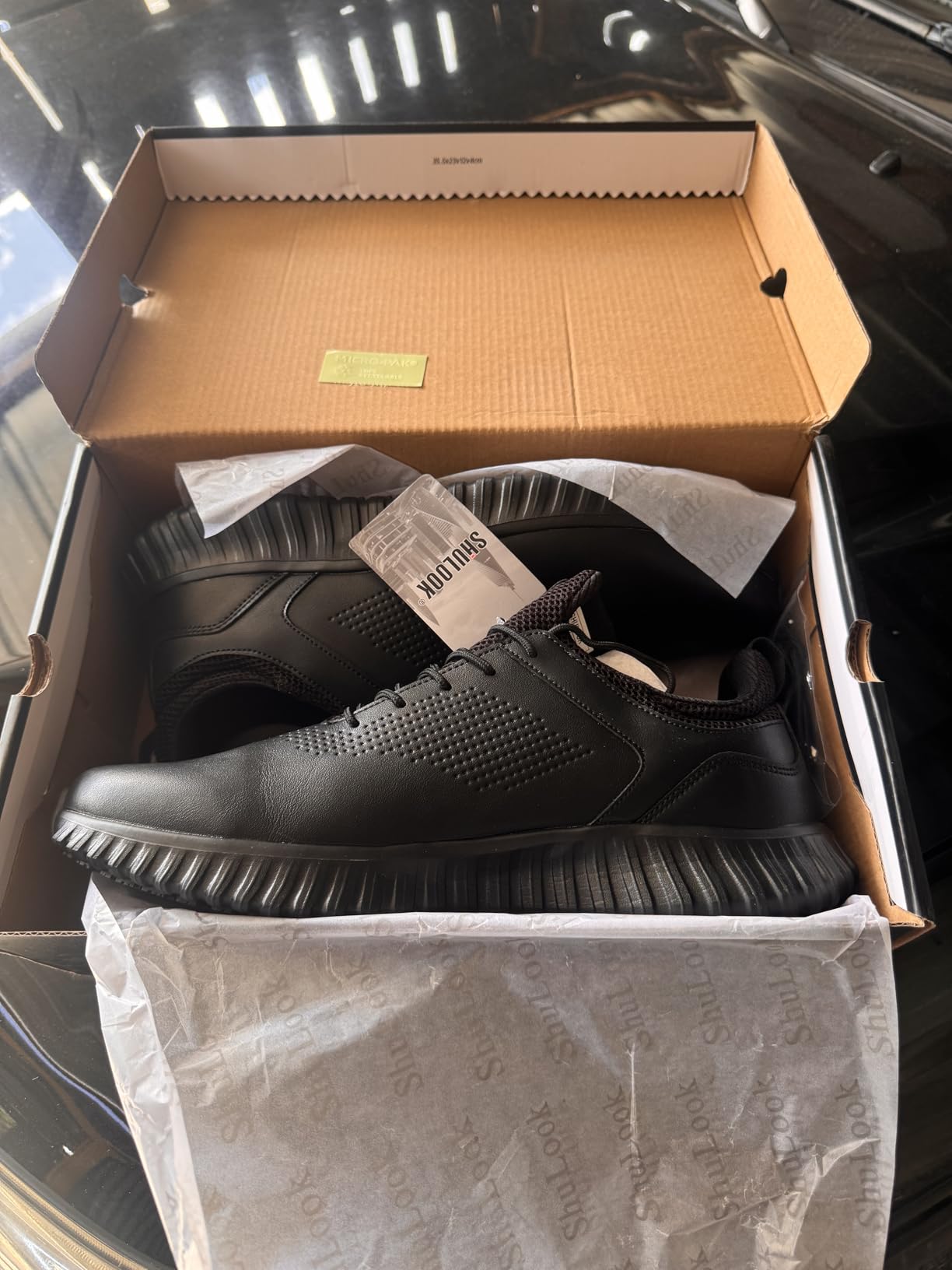 SHULOOK Men's Non Slip Work Shoes Lace Up Slip Resistant Sneakers Waterproof Food Service Kitchen Chef Restaurant Slip On Walking Shoes Lightweight Comfortable Nursing Shoes Working Footwear customer photo 1