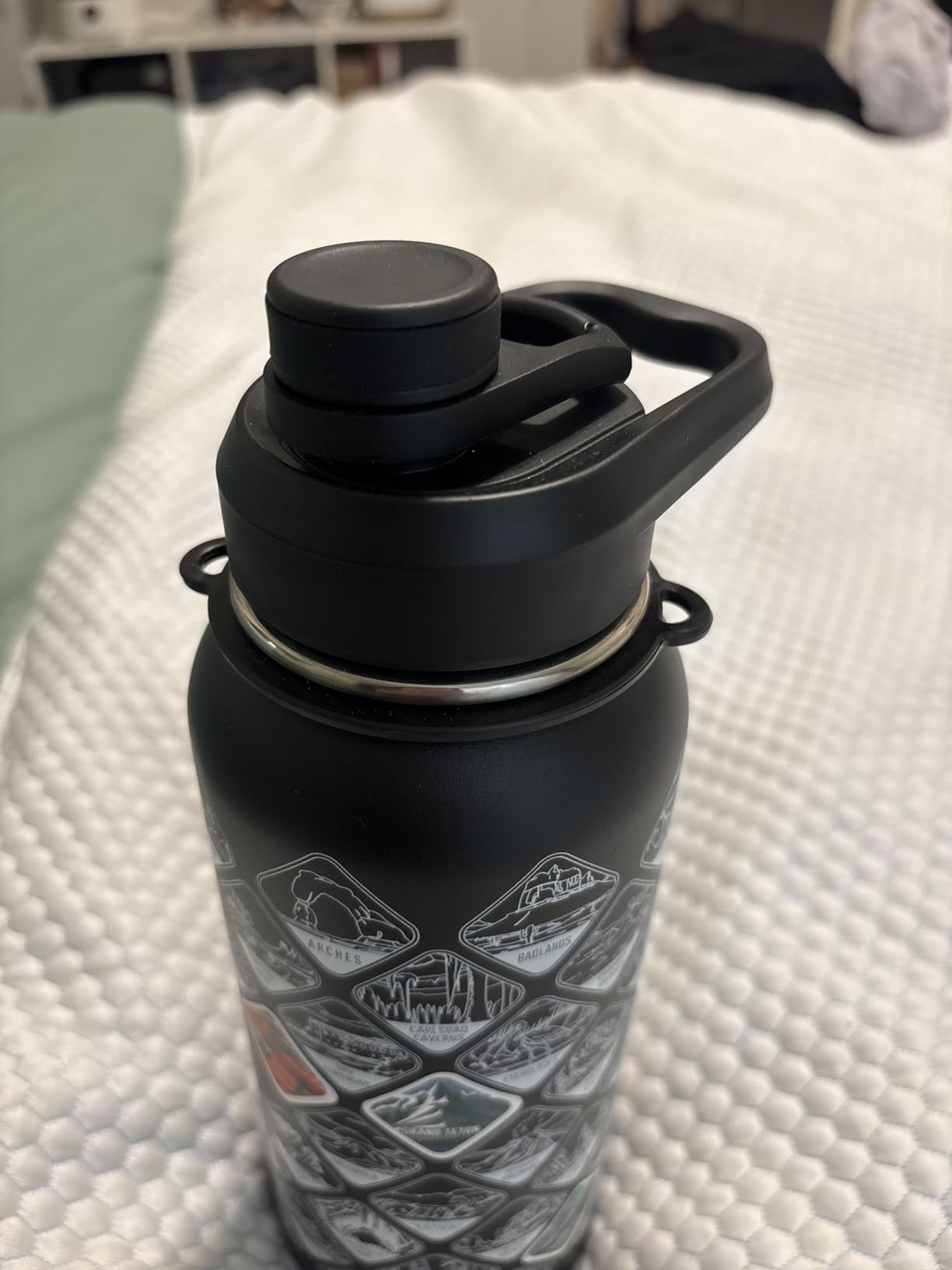 DYSANKY National Parks Water Bottle - 32 oz Insulated Stainless Steel Water Jug with 63 Hand-Drawn Park Stickers, Outdoor Accessories & Gift Box - BPA-Free - Ideal for Hiking, Camping & Travel customer photo 1