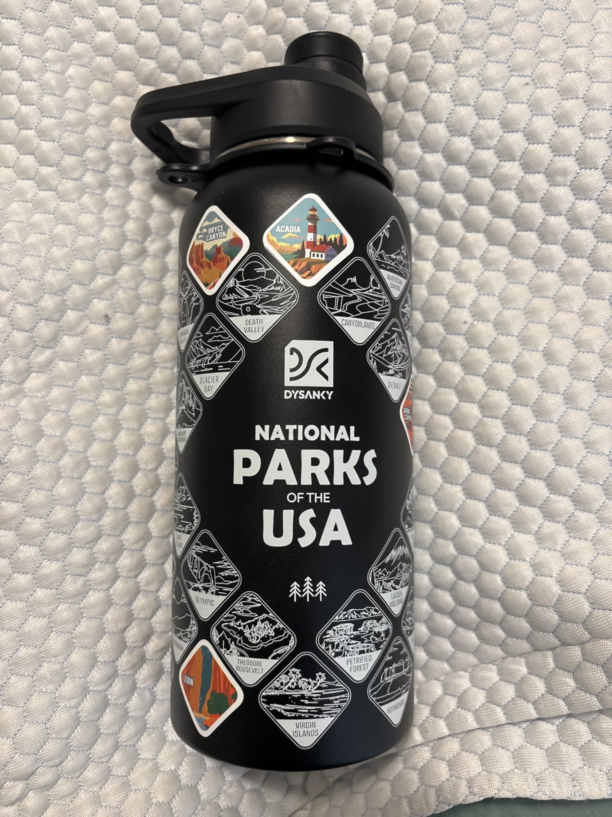 DYSANKY National Parks Water Bottle - 32 oz Insulated Stainless Steel Water Jug with 63 Hand-Drawn Park Stickers, Outdoor Accessories & Gift Box - BPA-Free - Ideal for Hiking, Camping & Travel customer photo 2