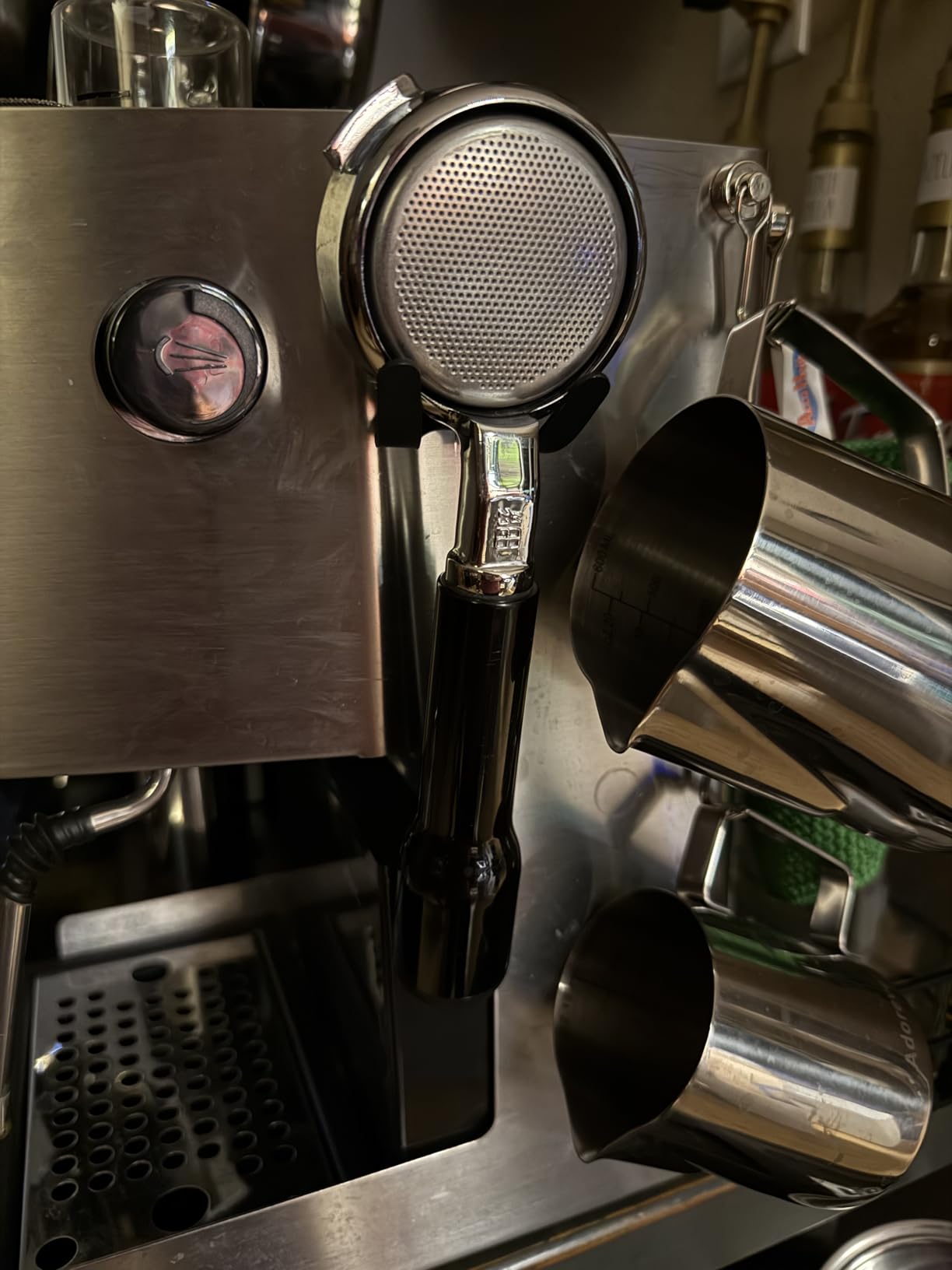 2-Pack Magnetic Portafilter&Tamper Holder,Espresso Accessories Organizer for Metal Wall Surface,Strong Magnet,Anti-Scratch,Space-Saving,Compatible with Ninja Luxe Cafe,Rancilio,Breville Coffee Machine customer photo 1