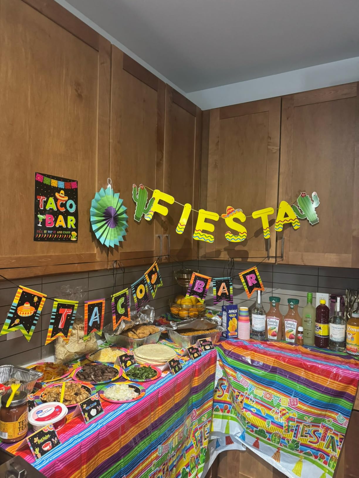 DMIGHT 101PCS Fiesta Party Supplies Set - Plates, Napkins, Fiesta Paper Fans, Banner, Tablecloth, Honeycomb Centerpieces - Perfect for Cinco de Mayo, Mexican Fiesta, and Fiesta Party Decorations customer photo 1