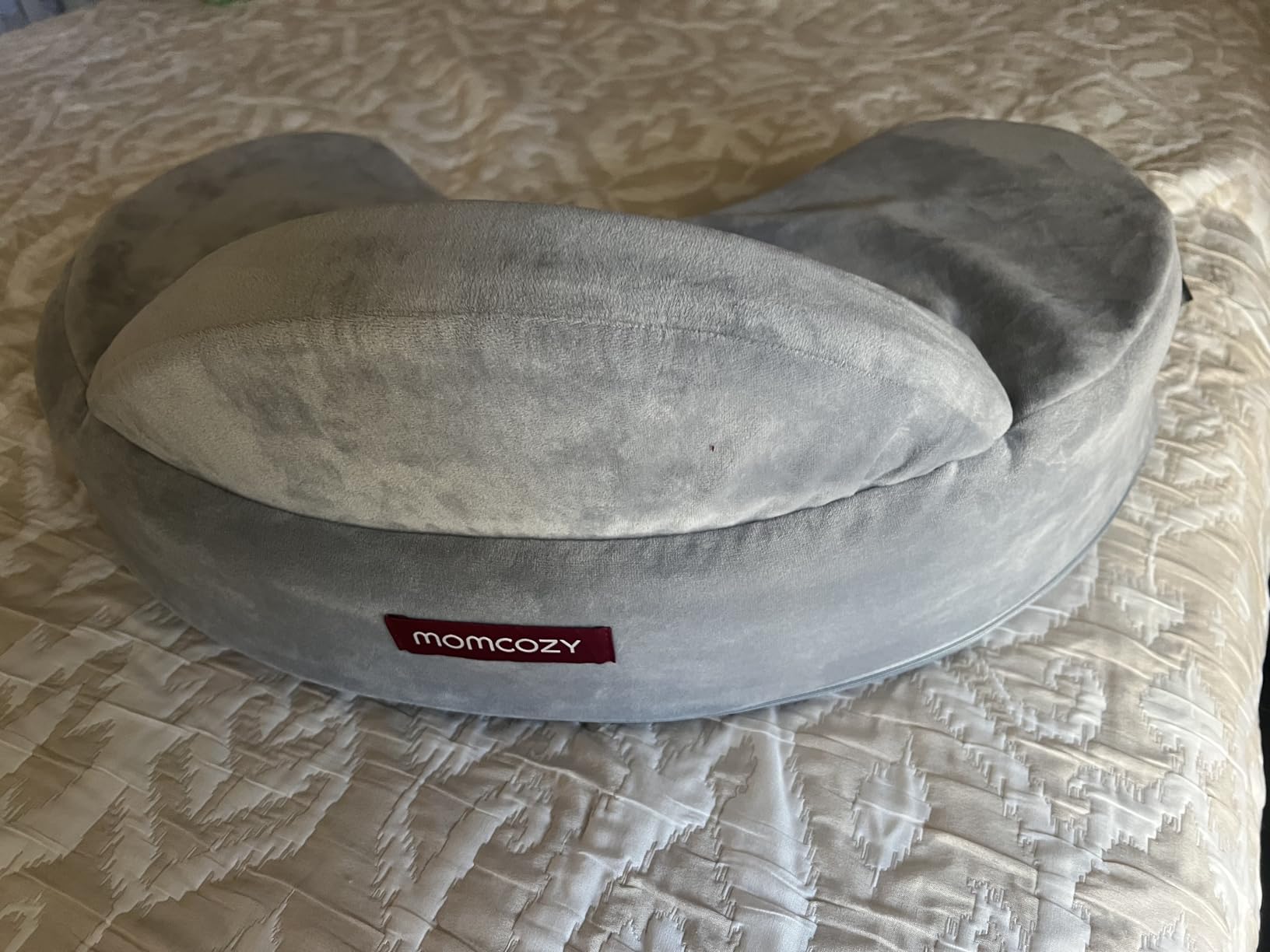 Momcozy Innovative Safety Guard Nursing Pillow - Firm & Springy Memory Foam - Stable, Ergonomic Support & Comfort - Wider Breastfeeding Cushion, Adjustable, Removable Cover, Baby Safety Certified customer photo 2