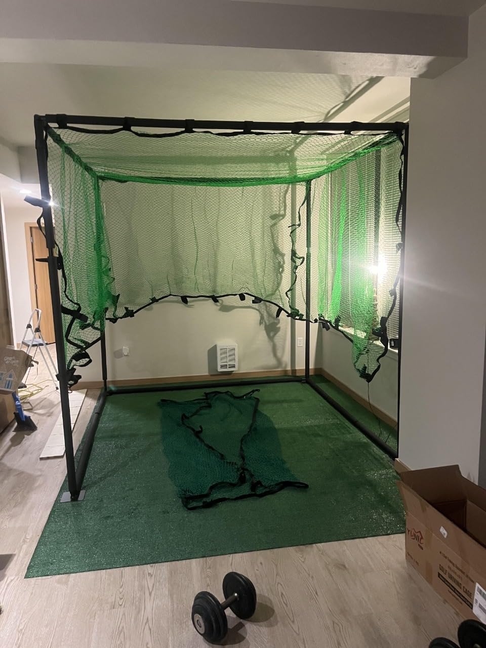 YUNIC Golf Driving Cage with Metal Frame - Choose Standard Hitting Target or Simulator Impact Screen customer photo 1