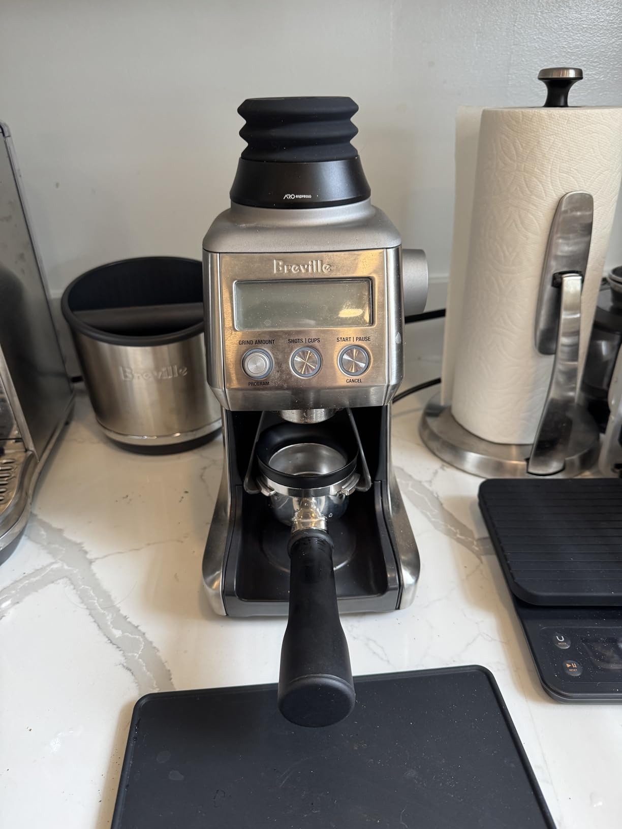 ARO Espresso Aluminum Single Dose Hopper with Silicone Bellows and Integrated Anti-Popcorn Baffle | Compatible with Breville/Sage Smart Grinder Pro customer photo 2