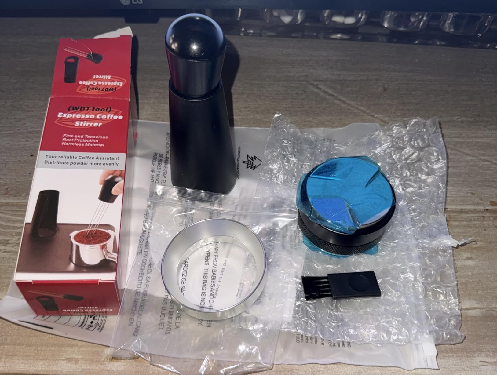 51mm Espresso Accessories Kit, Coffee Distributor and Tamper Leveler, WDT Tool and Dosing Funnel Set Fits Delonghi 51 mm Espresso Machines and Portafilters customer photo 1