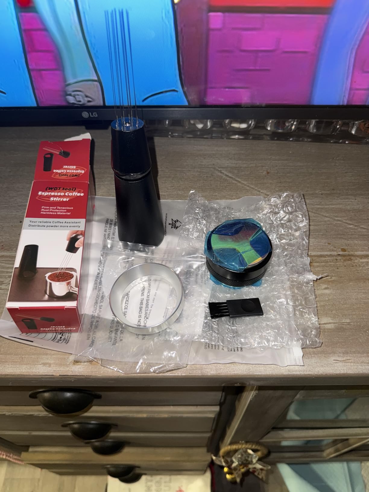 51mm Espresso Accessories Kit, Coffee Distributor and Tamper Leveler, WDT Tool and Dosing Funnel Set Fits Delonghi 51 mm Espresso Machines and Portafilters customer photo 2