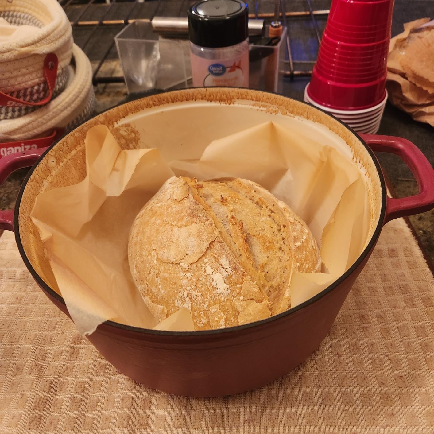 CAROTE 5QT Enameled Cast Iron Dutch Oven Pot with Lid - Heavy-Duty for Sourdough Bread Baking - Cream White customer photo 1