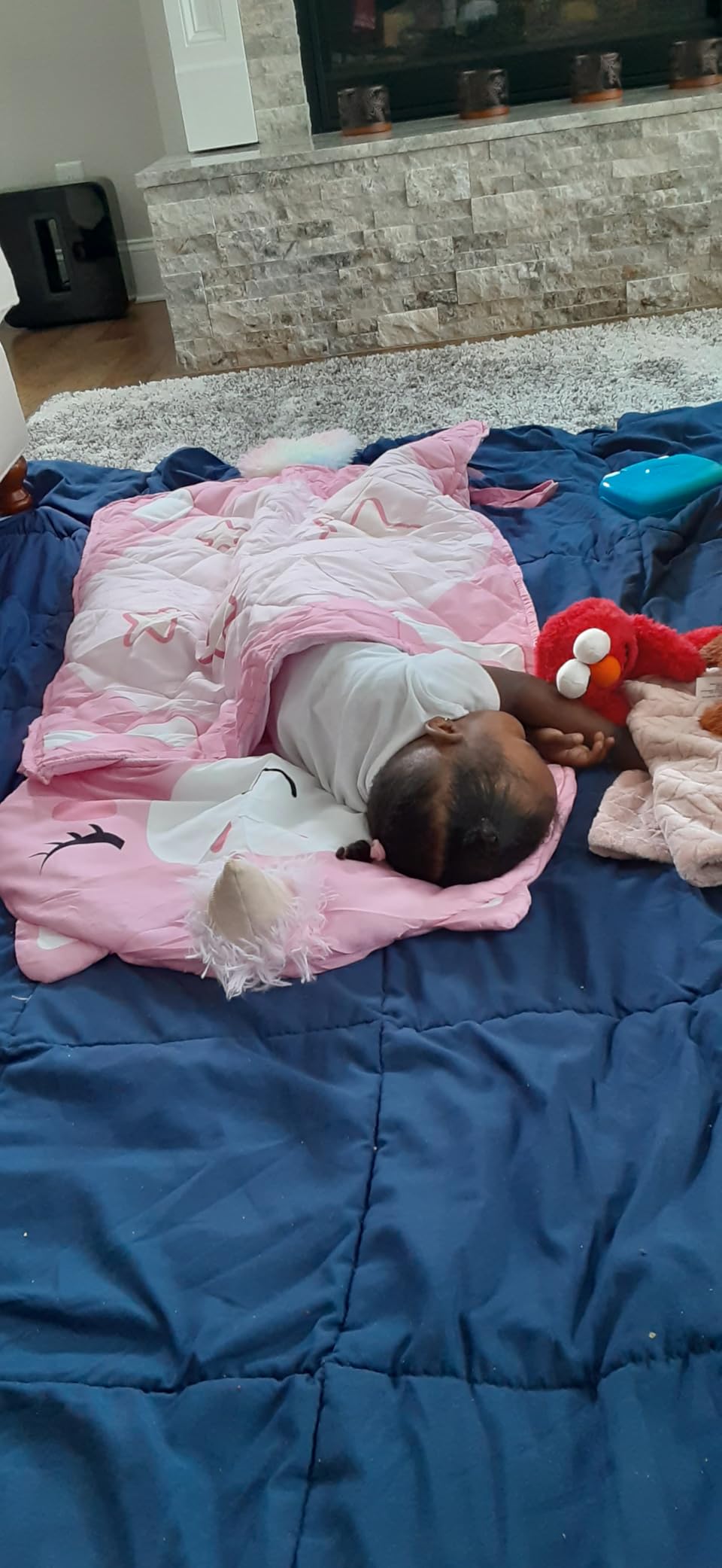 iPlay, iLearn Kid Sleeping Bag, Unicorn Slumber Sack, Toddler Girl Nap Mat, 2 in 1 Pink Animal Cushion Blanket, Happy Travel Sleepover Daycare Preschool Birthday Gift for 3 4 5 6 Year Old Child customer photo 2
