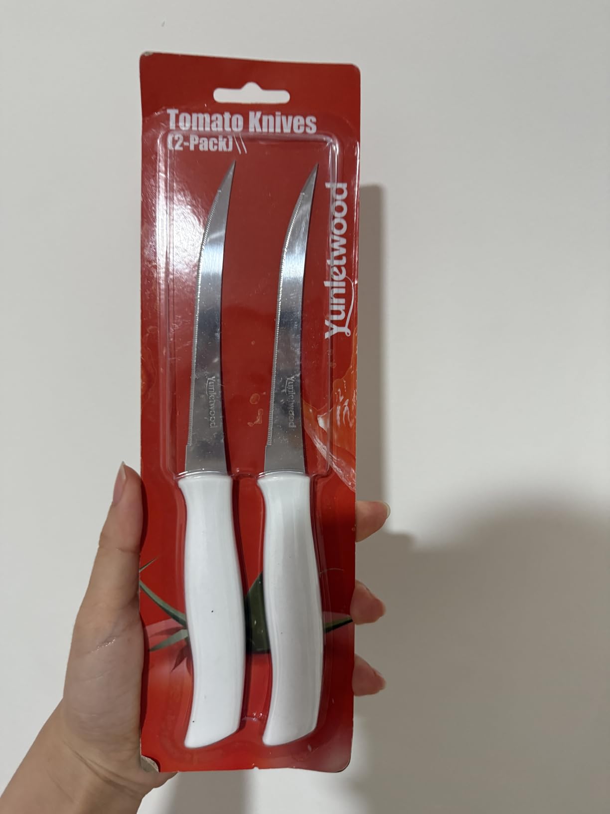 Tomato Knife 3rd Gen 2-Pack, Serrated Stainless Steel Blade, Ergonomic Handle, Precise Cuts for Tomatoes/Fruits/Veggies (White) customer photo 1