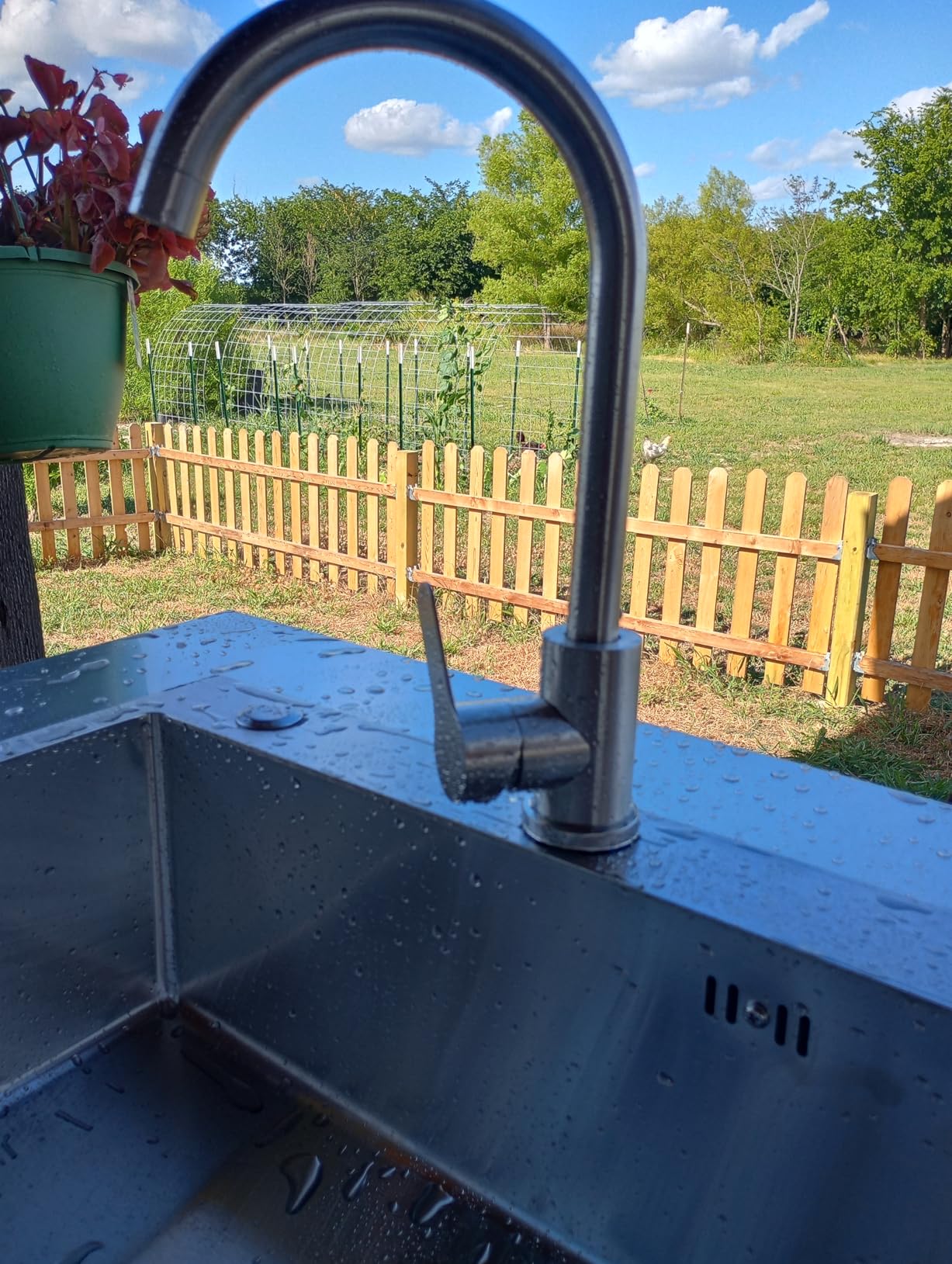 BODEGA Stainless Steel Outdoor Kitchen Sink Cabinet, Outdoor Sink With Hose Hook Up, Single Bowl Kitchen Sinks With Brake Wheels & Spice Rack customer photo 2