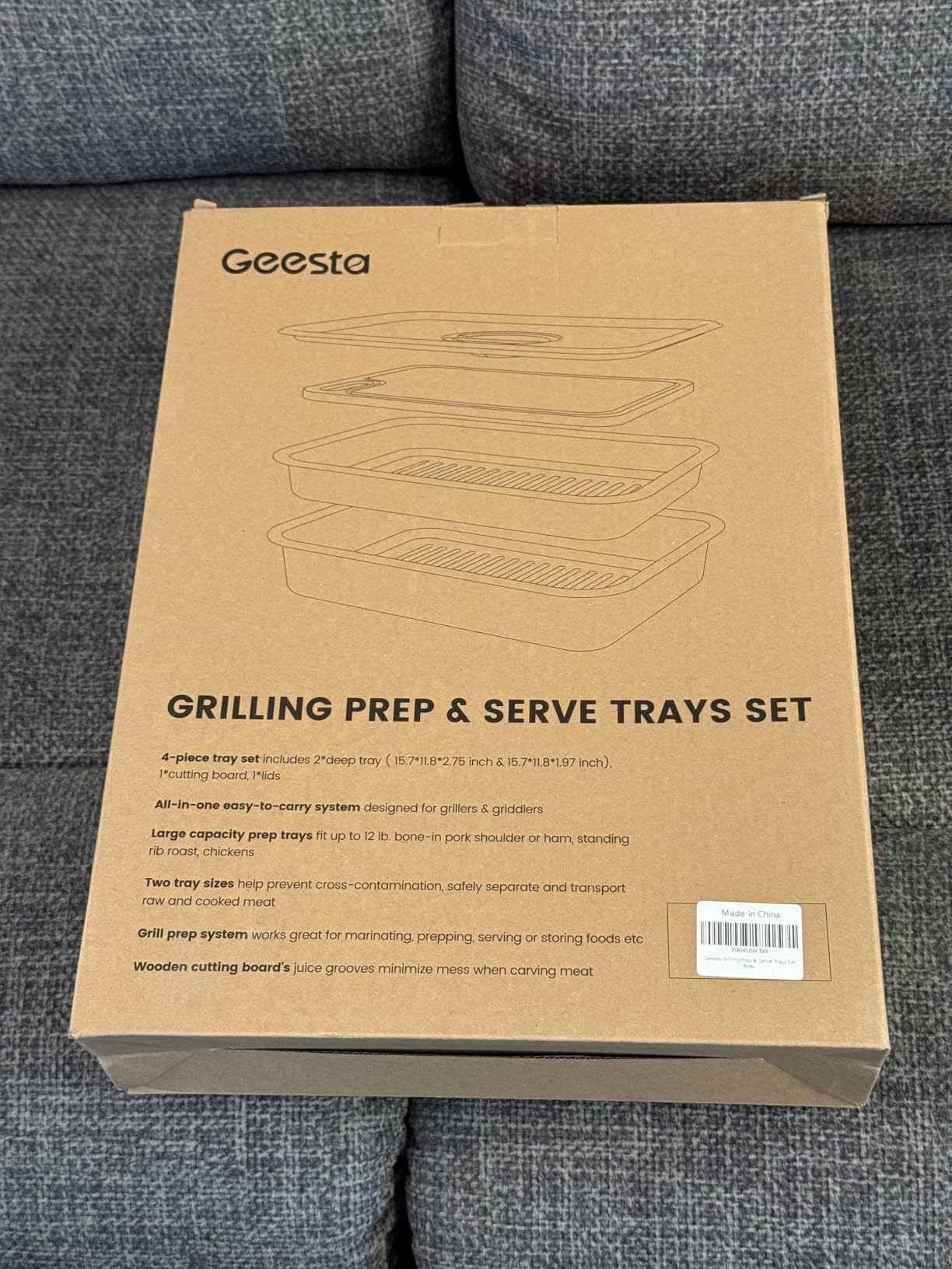 Geesta Grilling Prep and Serve Trays, Stainless Steel Large Capacity Food Prep Tray, Grill Carry System, Marinade Container with Lid and Cutting Board, BBQ Grill Accessories customer photo 1