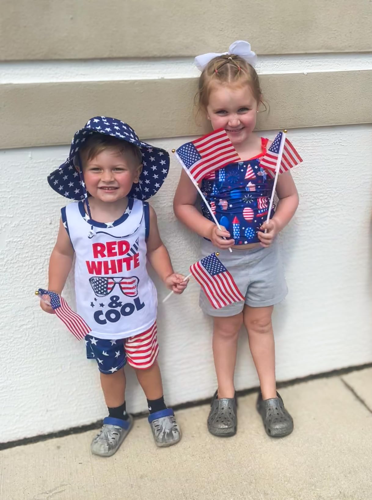 OHOME 4th of July Decorations - 12 Pack Small Mini American USA Flags on Stick - Fourth of July Accessories Patriotic Party Favors customer photo 1