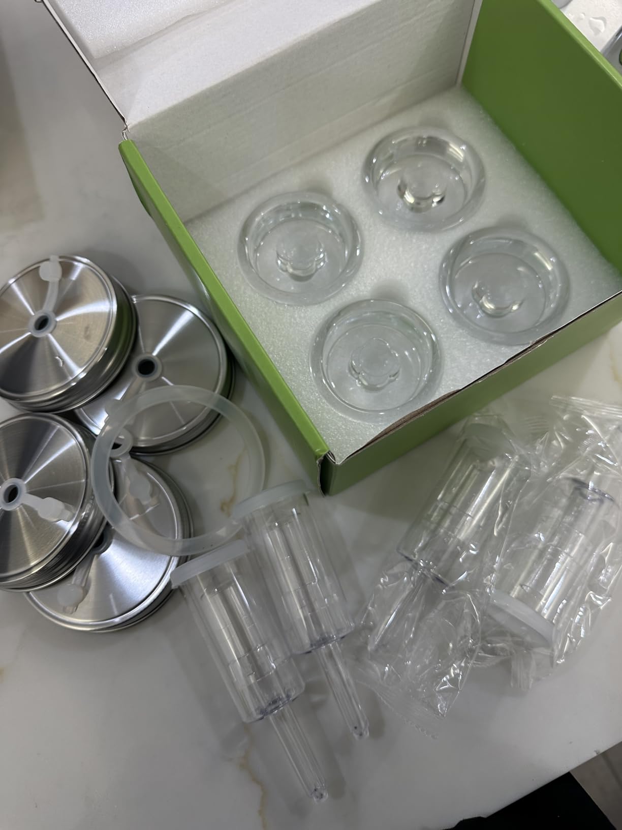 Fermentation Kit for Wide Mouth Mason Jar with 4 Glass Fermentation Weights, 4 Fermenting Lids, 4 Airlocks customer photo 2