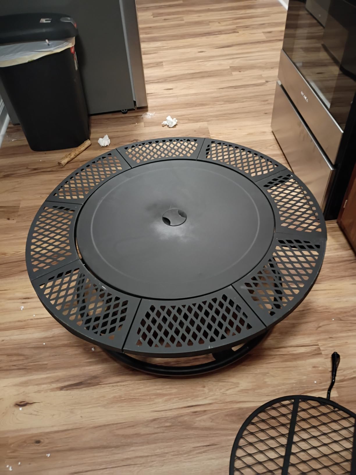 47 Inch Outdoor Wood Burning Fire Pit with 2 Grills, Extra Large 3-in-1 Fire Pit with Metal Lid & Fire Poker customer photo 2
