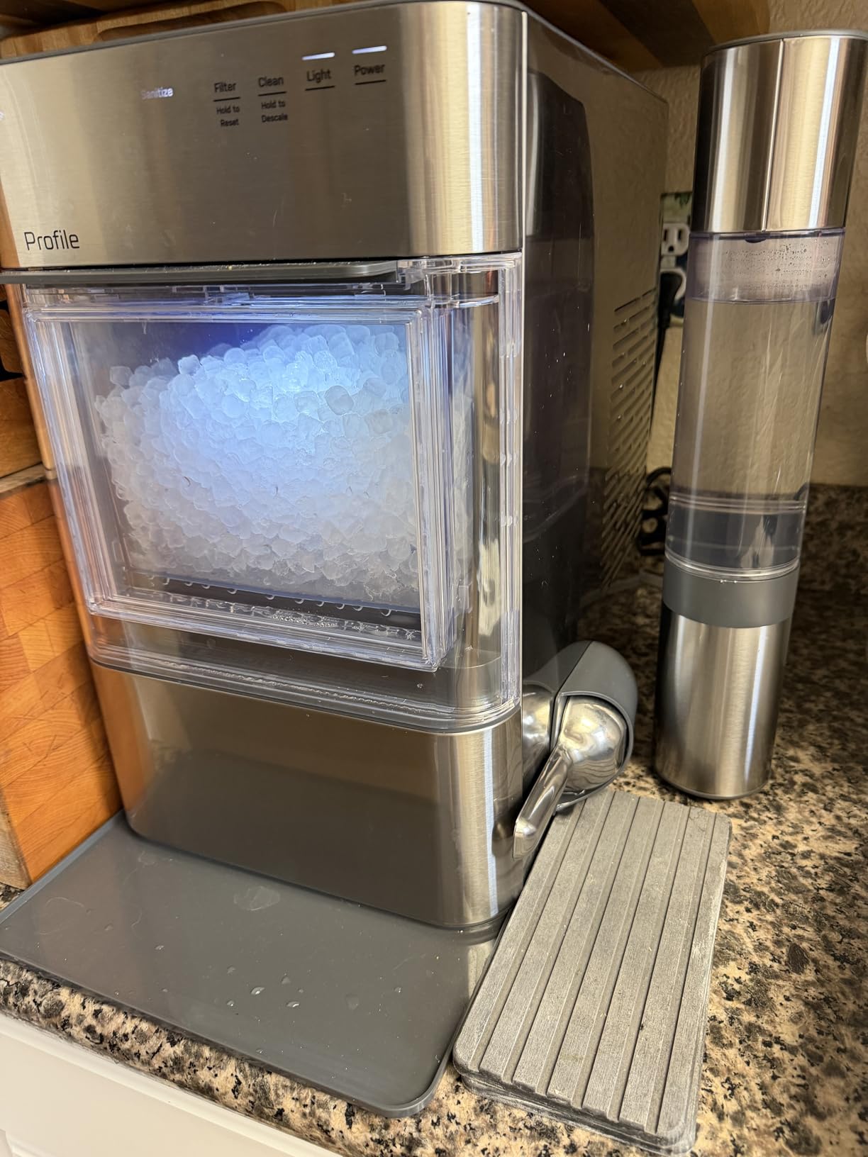 GE Profile Opal 2.0 Ultra Nugget Ice Maker with .75 Gallon Side Tank and Scale Inhibiting Filter, Scoop Included, 38 lbs in 24 Hours, Pellet Ice Machine with WiFi & Smart Connected, Stainless Steel customer photo 1