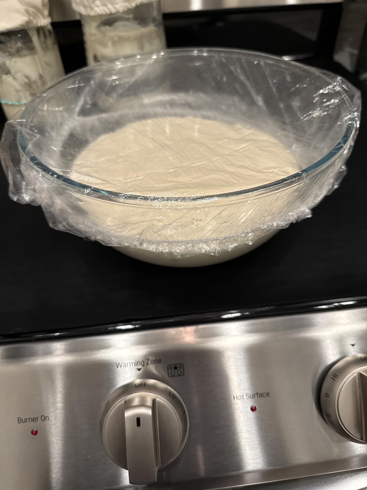 Large Glass Bowl for Sourdough Bread Making, 4.7 Quart Glass Mixing Bowl for Sourdough Bread with Lid, Clear Breads Proofing Bowl with Covers customer photo 1