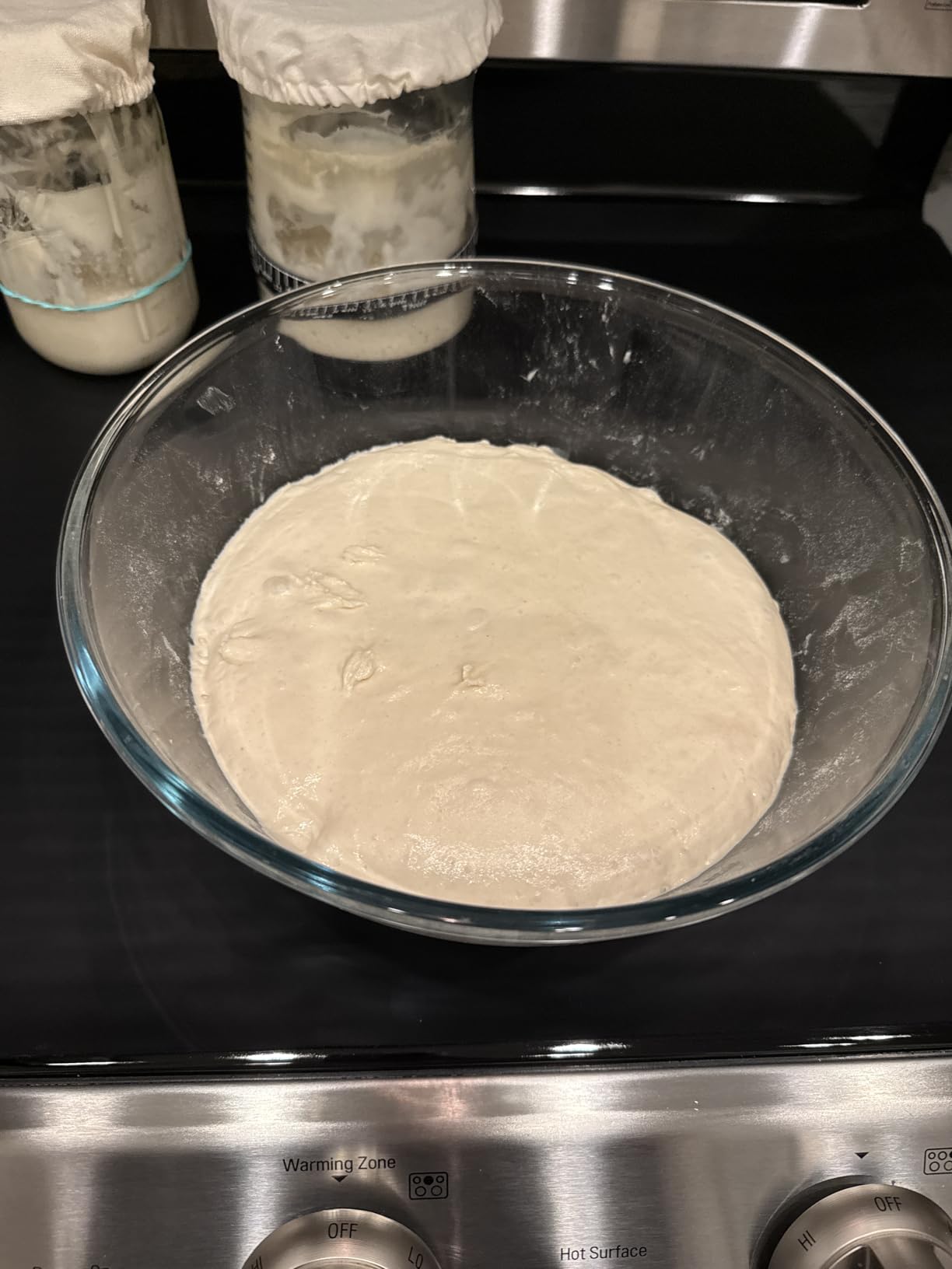 Large Glass Bowl for Sourdough Bread Making, 4.7 Quart Glass Mixing Bowl for Sourdough Bread with Lid, Clear Breads Proofing Bowl with Covers customer photo 2