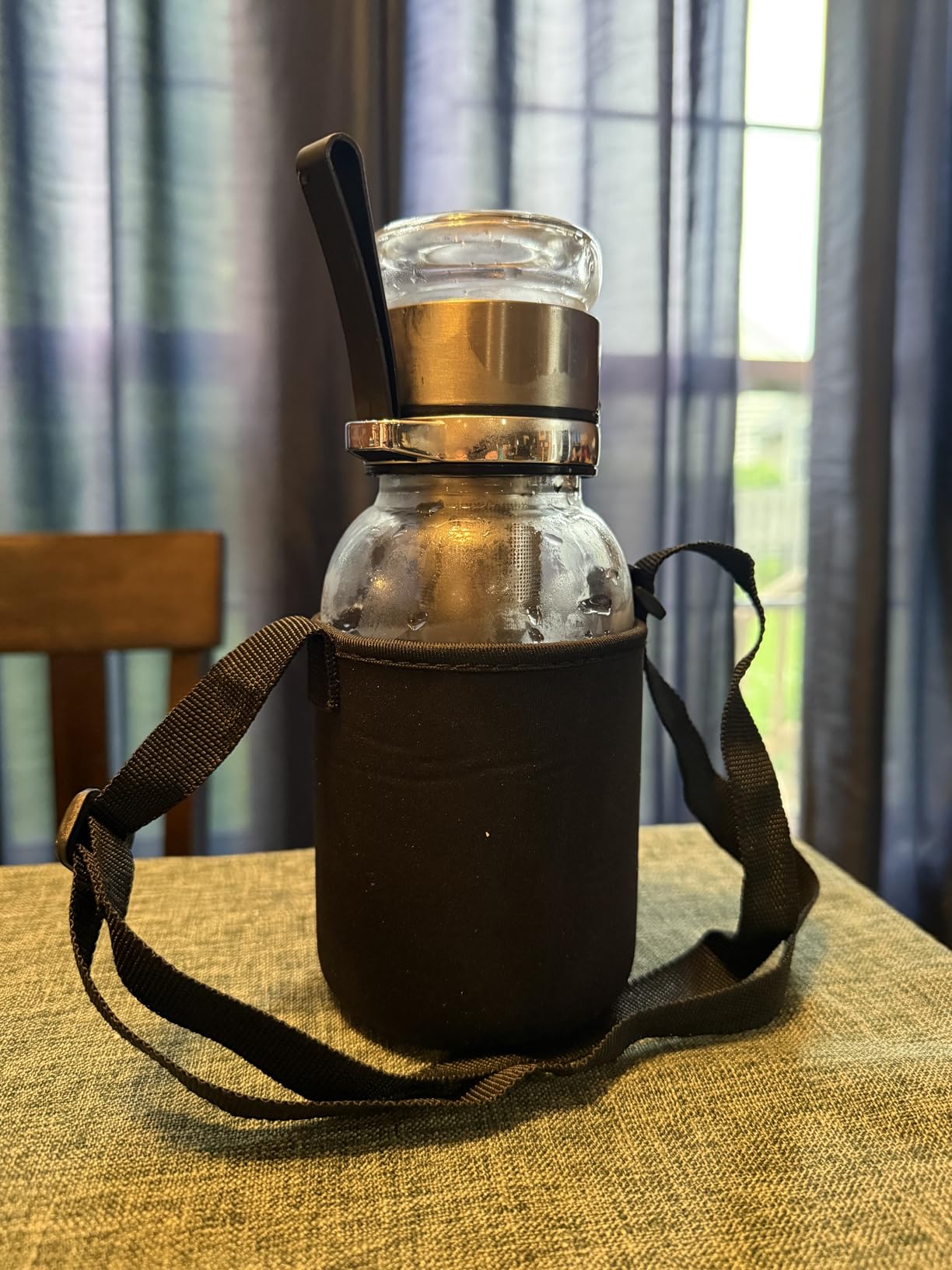 Bincoo Glass Cold Brew Coffee Maker with Extended Fine Mesh Filter, Tea Infuser Bottle Iced Coffee Maker with Thick Borosilicate Glass (750ml/24oz) customer photo 1