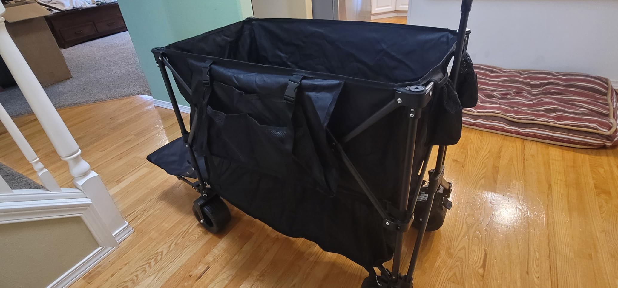 Double Decker Wagon Heavy Duty Collapsible, 600LBS 400L Capacity Foldable Utility Cart with Big Wheels for Beach, Outdoor, Camping & Gardening customer photo 2