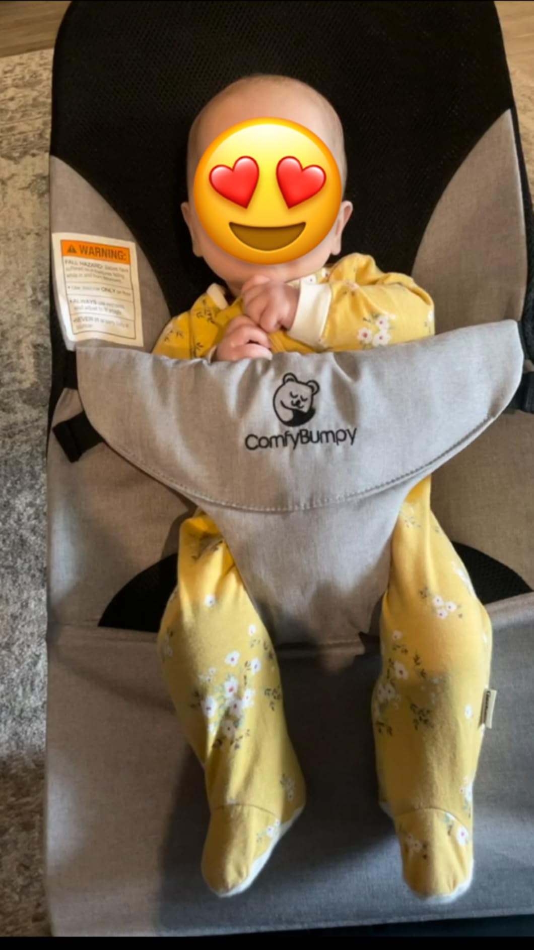 ComfyBumpy Ergonomic Baby Bouncer Seat - Safe, Portable Bouncing Chair with Adjustable Height Positions - Infant Bouncy Seat Perfect for Newborn Babies (Oatmeal) customer photo 2