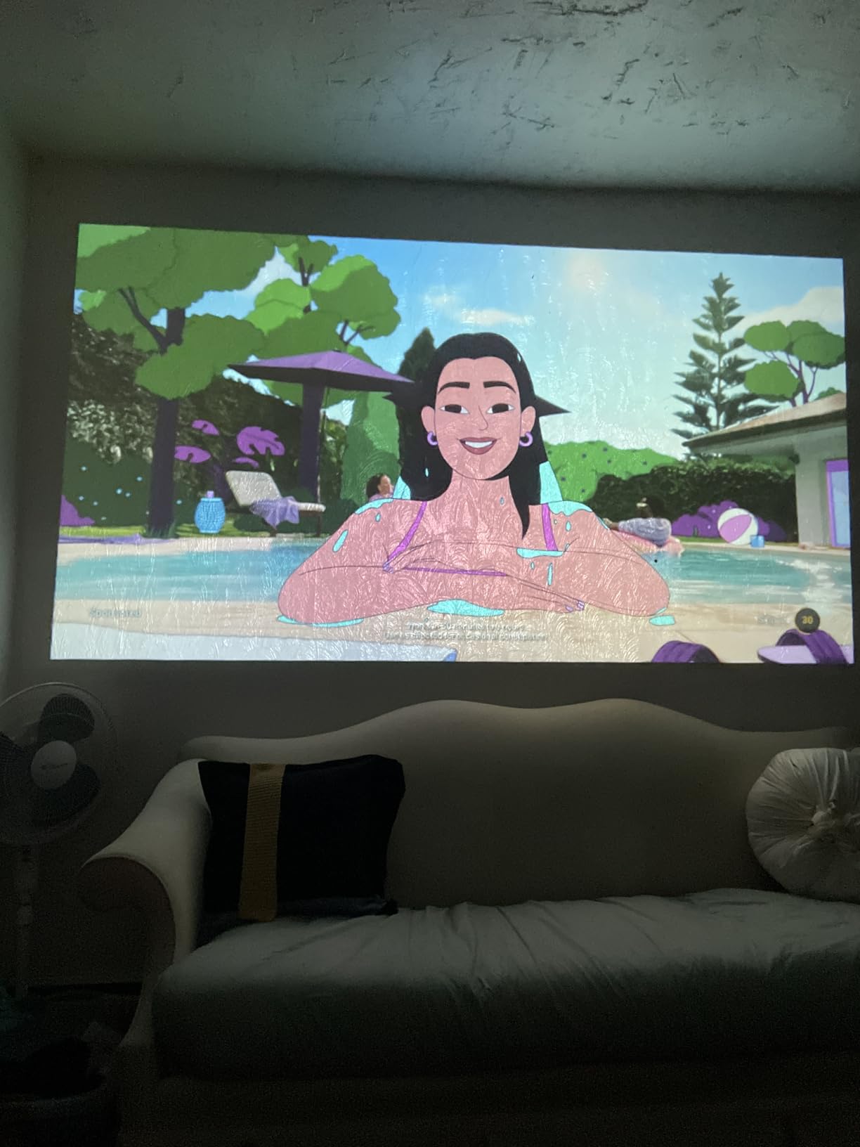 【Built-in APPS & Electric Focusing & 210° Rotation】Mini Projector With Wifi And Bluetooth, 1080P Portable Projector, Movie Projector for Bedroom, Supports Smartphones/TV Stick/iPad/PS5/Laptop/HDMI/USB customer photo 1
