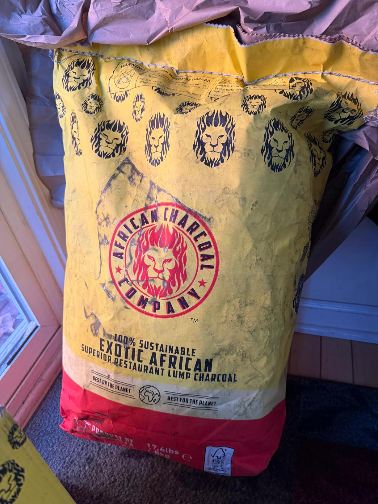 African Charcoal Company Premium Lump Charcoal - Restaurant-Grade - 100% Natural Hardwood - Long Burn, High Heat - 17.8 lb Bag - FSC-Certified, Low Ash BBQ Charcoal for Grilling & Smoking customer photo 1