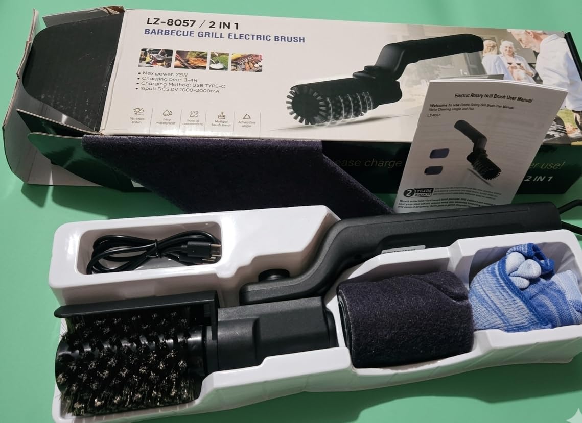 Upgraded Electric Grill Brush, Cordless Rechargeable Grill Cleaning Brush with Adjustable Angle, Stainless Steel Brush Head, 3-Speed Power, 90-Min Runtime, Waterproof Cleaner for BBQ Grates customer photo 1