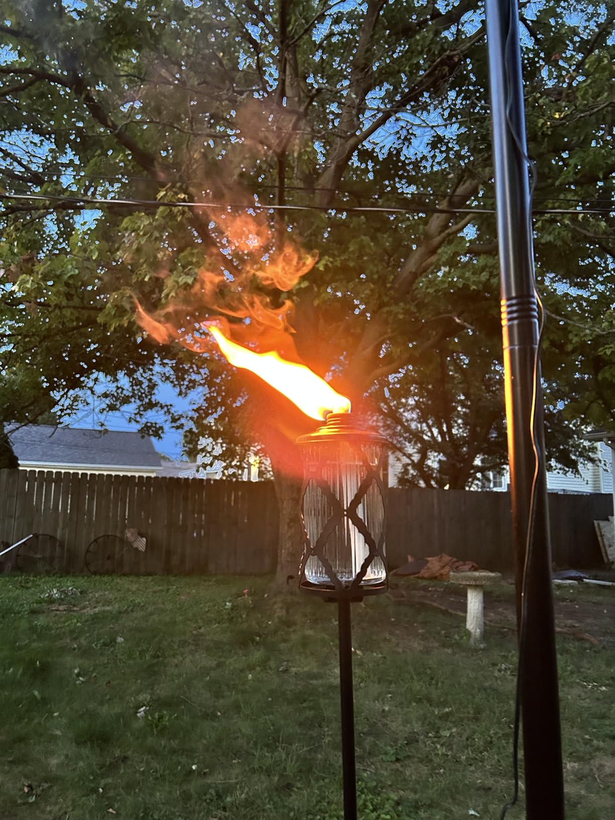 4 Pack Glass Citronella Torches, 16 oz Garden Torches for Outside, 55 inch Outdoor Clear Glass Citronella Torches with 3-Prong Grounded Stake customer photo 1