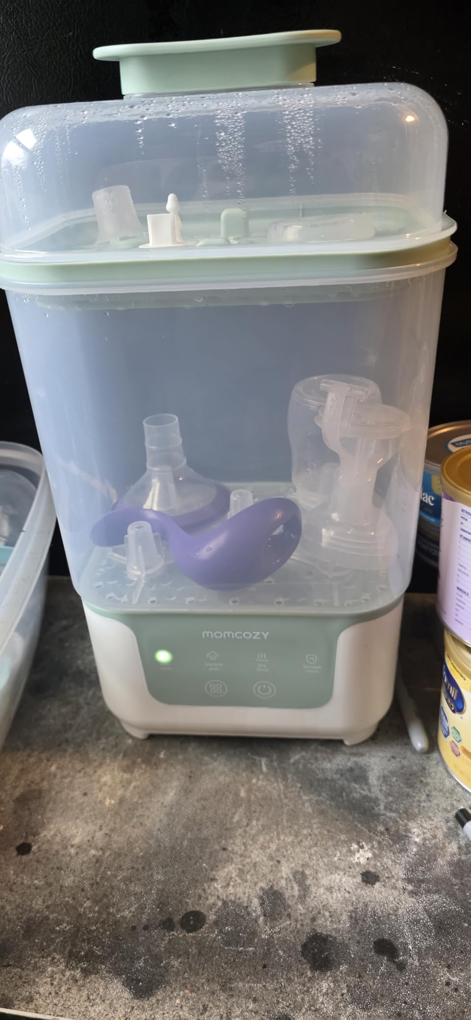 Momcozy Bottle Sterilizer and Dryer, Modular Nesting Space Saving Design, 6 Bottles Capacity, 4 in 1 Compact Sterilizer for Baby Bottles, Breast Pump Parts & Newborn Essentials, Drying Rack Included customer photo 1