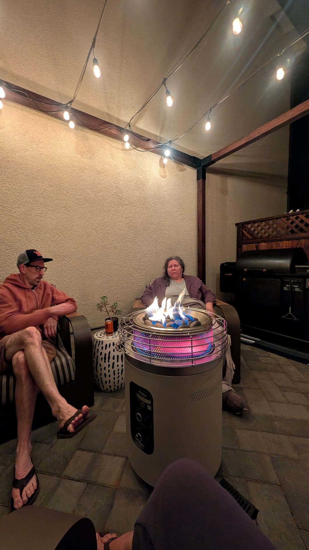 Ninja Fireside360 Outdoor Heater & Fire Pit | 3 Modes: Flame, Heat, Flame & Heat | Portable for Patio, Deck, Camping, Beach | Easy Control Smokeless Flames | Push to Start Ignition | Black | OF101BK customer photo 1