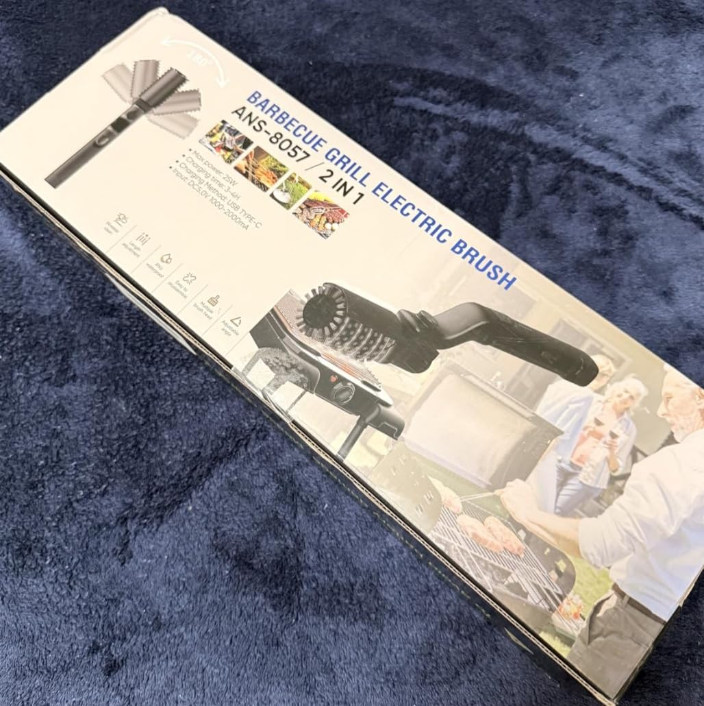 Electric Grill Brush Rechargeable, 3 Powerful Speed BBQ Grill Brush for Outdoor Grill, 180° Adjustable, Stainless Steel Rotary Brush Head, Automatic Grill Cleaning Brush customer photo 1