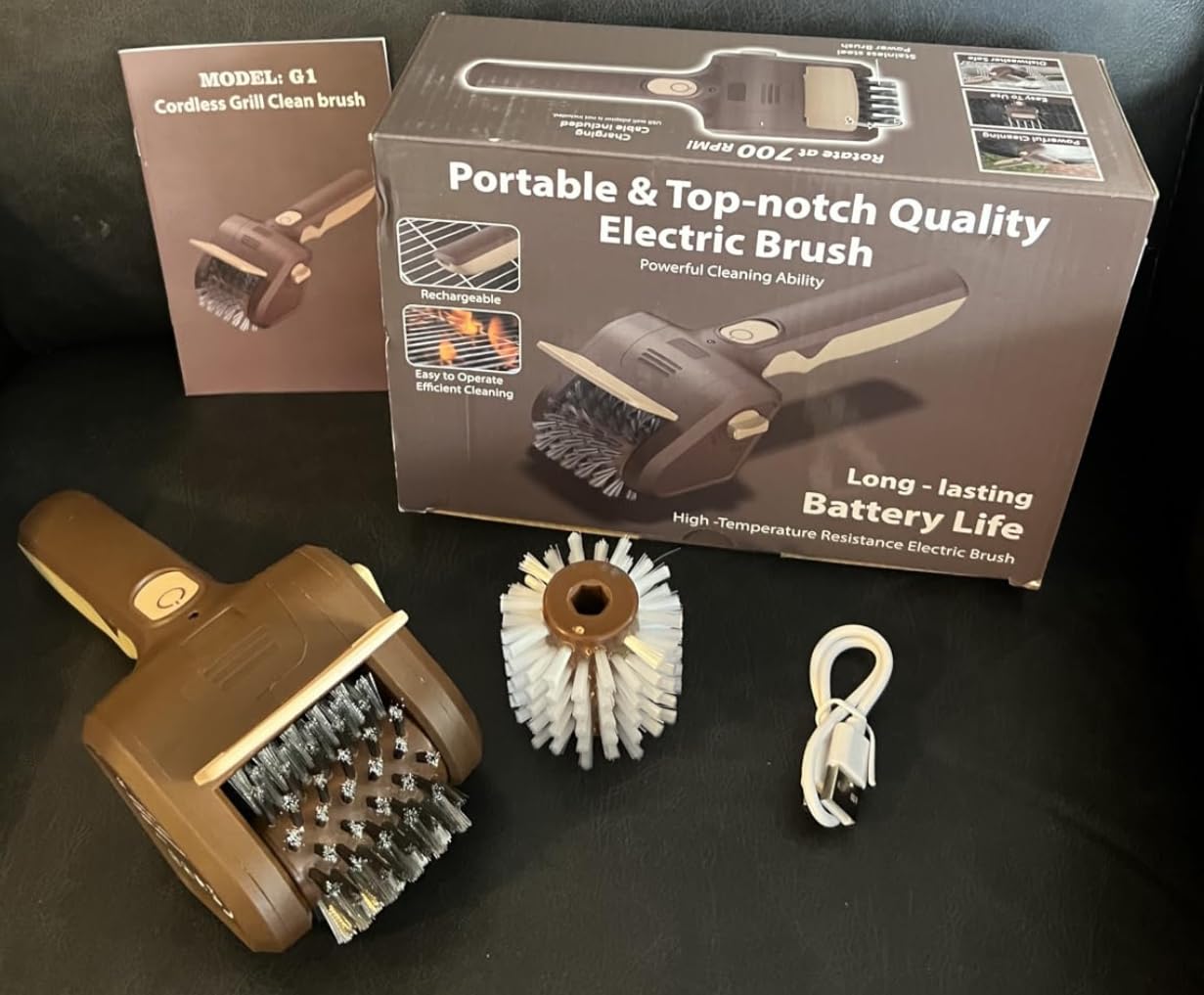 Electric Grill Brush for Outdoor Grill, Cordless Electric Grill Cleaner, Rechargeable Grill Cleaning Stainless Steel Brush, Grill Scraper, BBQ Accessories customer photo 2
