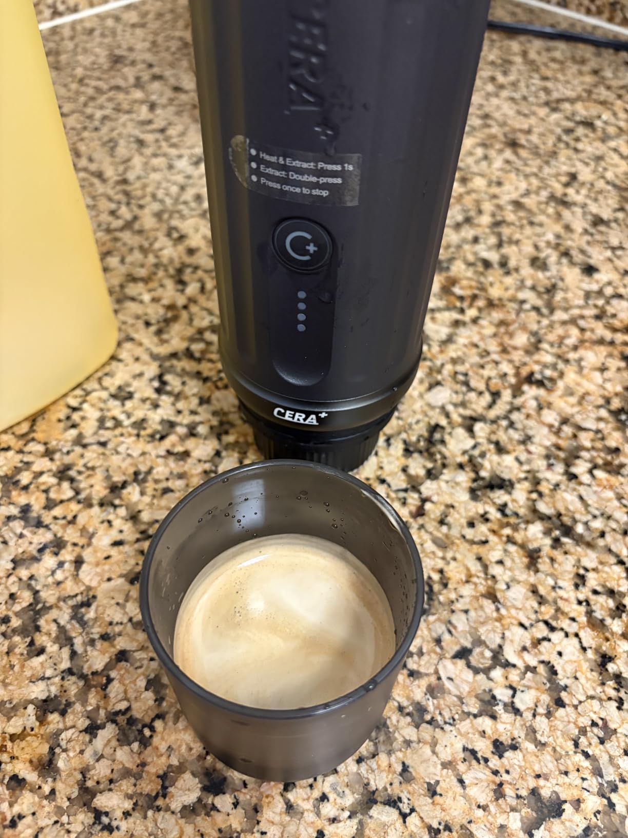 CERA+ Portable Coffee Maker Electric Espresso Machine, Self-Heating 8 Cups per Charge & 20 Bar Small Coffee Maker for Travel & RV, Single Serve Coffee Maker with USB-C Works with NS Capsules & Grounds customer photo 1