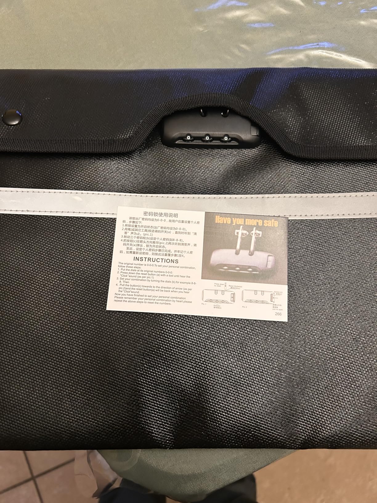 Upgraded 6500°F Fireproof Document Bag with Lock, Waterproof 9-Layer Heat Insulated | Dual-Liner Card Slot Money Bag with Zipper/Reflective Strip for Passport, Important Paper, Cash(15 x 12In) customer photo 2