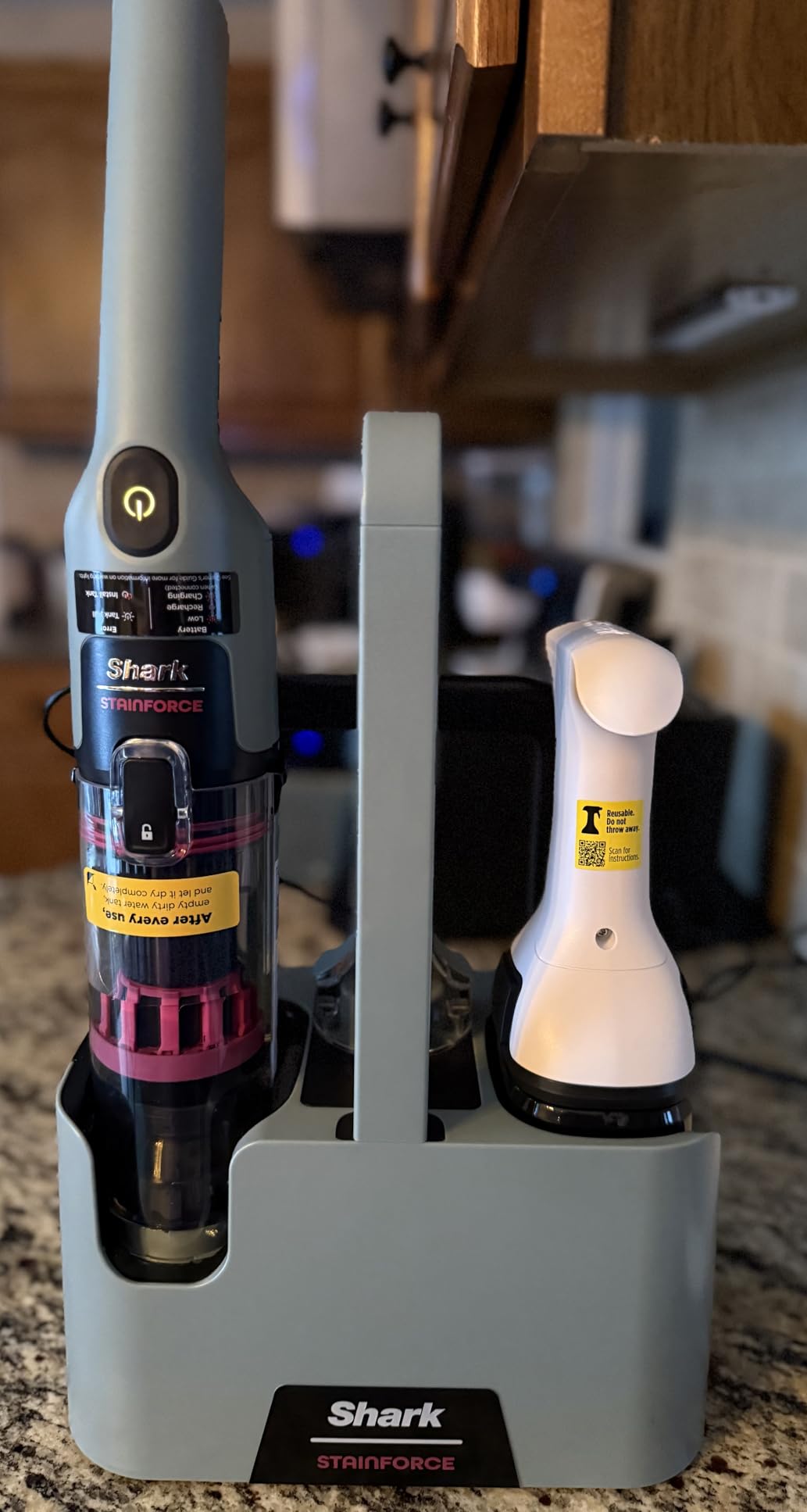 Shark StainForce Cordless Portable Spot, Stain, & Odor Remover System for Carpets, Area Rugs, Upholstery, Stairs, with Storage Caddy, Accessories, and Full-Size Cleaning Solution, HX101 customer photo 2