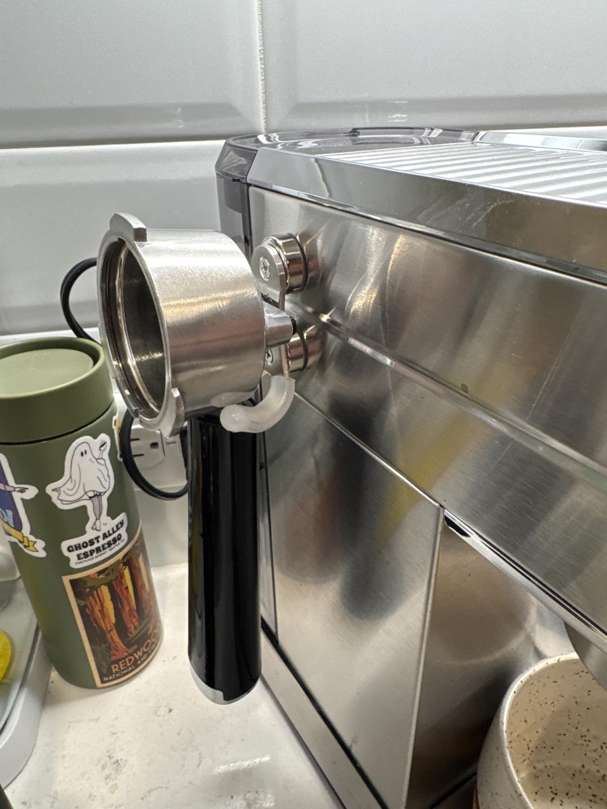 Magnetic Portafilter Holder for Metal Wall Surface, Espresso Accessories Organizer Tools Compatible with Ninja Luxe Cafe, Breville, Casabrews Espresso Machine customer photo 2
