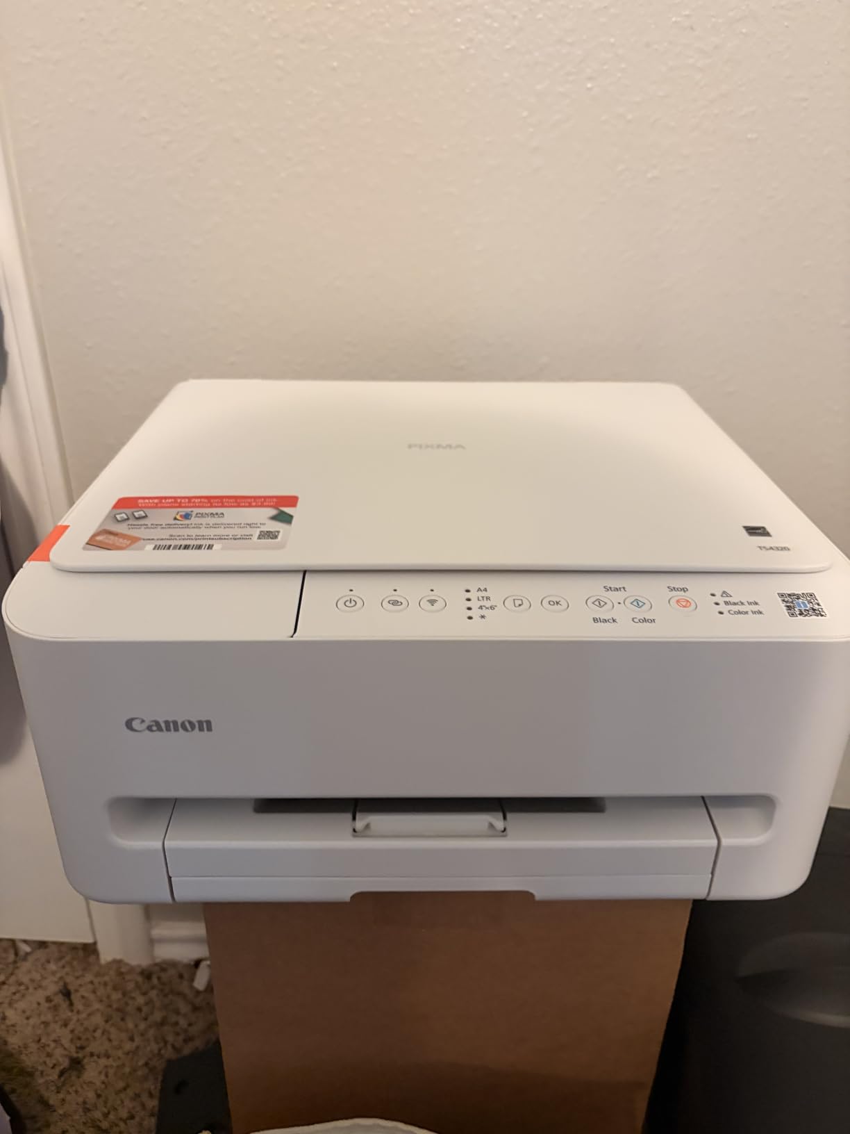 Canon PIXMA TS4320 Wireless Color Inkjet Printer for Duplex Printing, White - Home Printer with Copier/Scanner, Compact Design, Easy Setup, 1 Year Limited Warranty customer photo 2