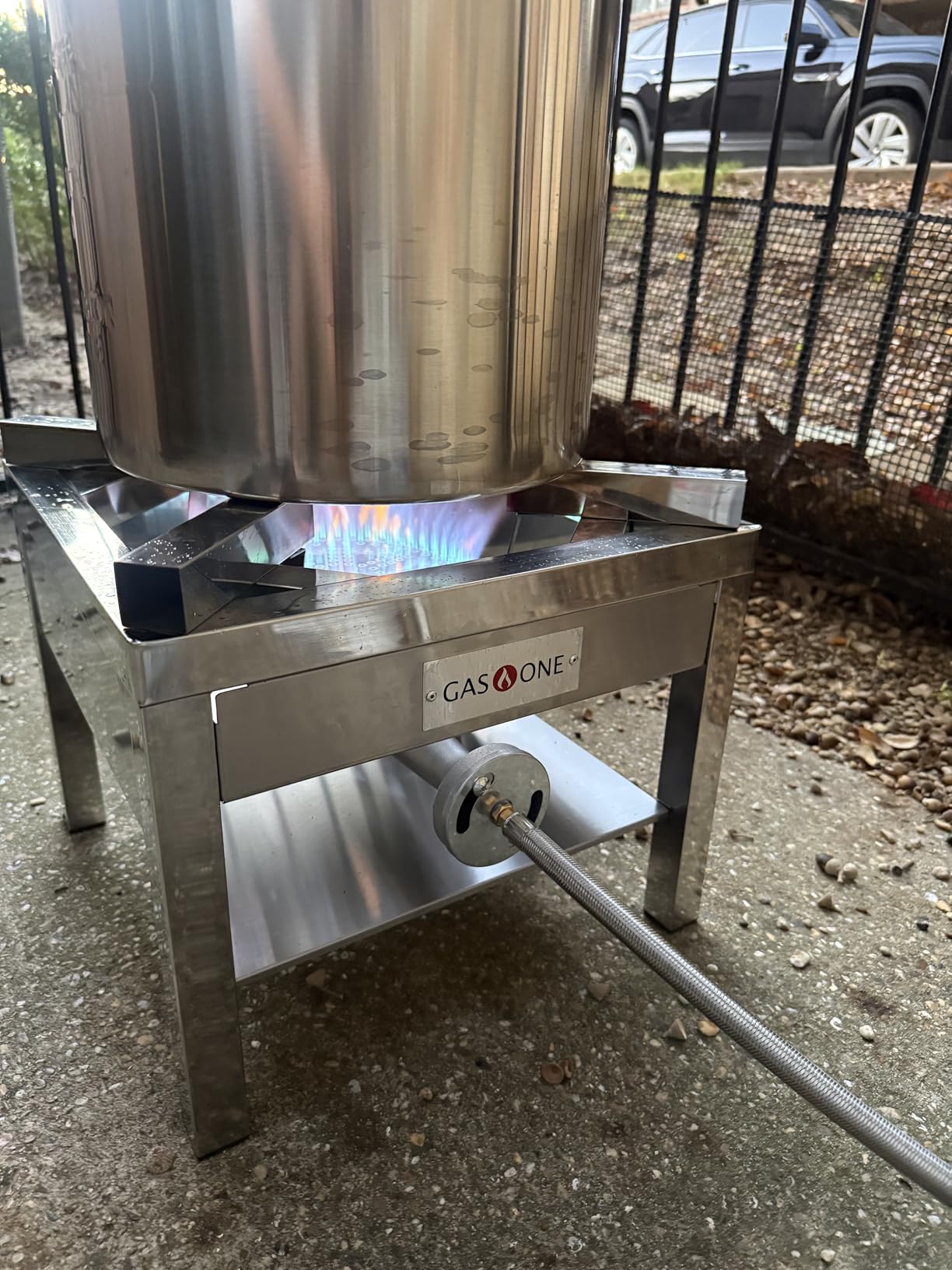 GasOne Stainless Steel Propane Burner Cooker With Regulator with Steel Braided Hose For Outdoor Cooking, Turkey Fry customer photo 1