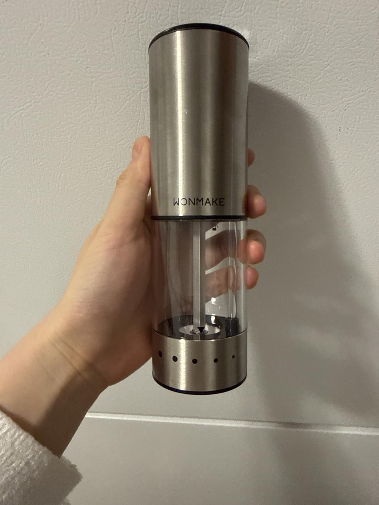 Electric Salt and Pepper Grinder Set, Type-C Rechargeable with LED Battery Level Display, Stainless Steel Salt and Pepper Shakers with Storage Base, Top Button Design, 5 Adjustable Coarseness Levels customer photo 1