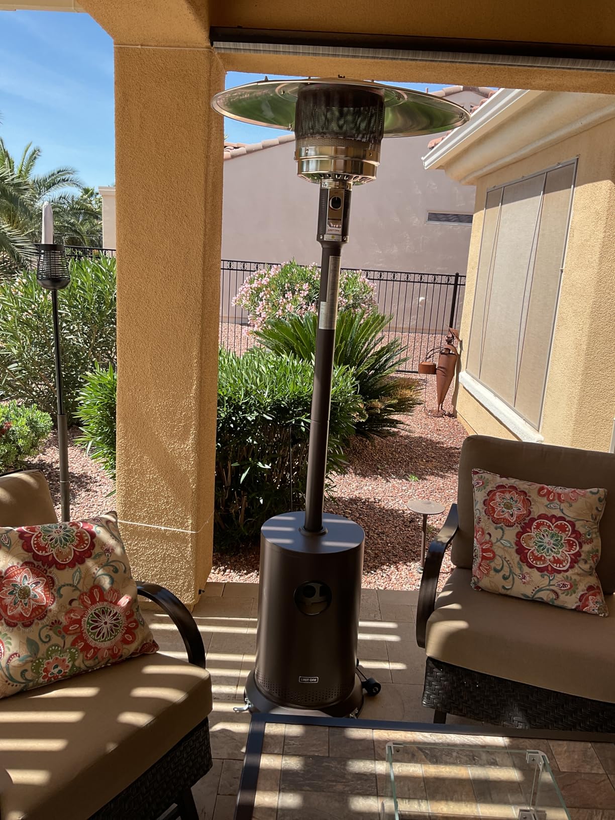 EAST OAK One-Hand Ignition Patio Heater with Enhanced Burner Head, 50,000 BTU Propane Outdoor Heater, One-Person Install, Round Table Design for Porch, Garden, Balcony, Backyard customer photo 1