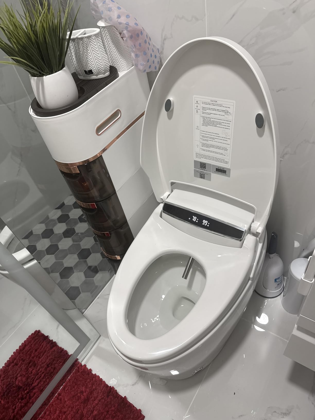 Smart Toilet with Bidet Built in, Bidet Toilet with Heated Seat and Night Light, One Piece Toilet for Bathroom, UV-C light, Foam Shield, Dual Flush - Manual Lid/Seat customer photo 2