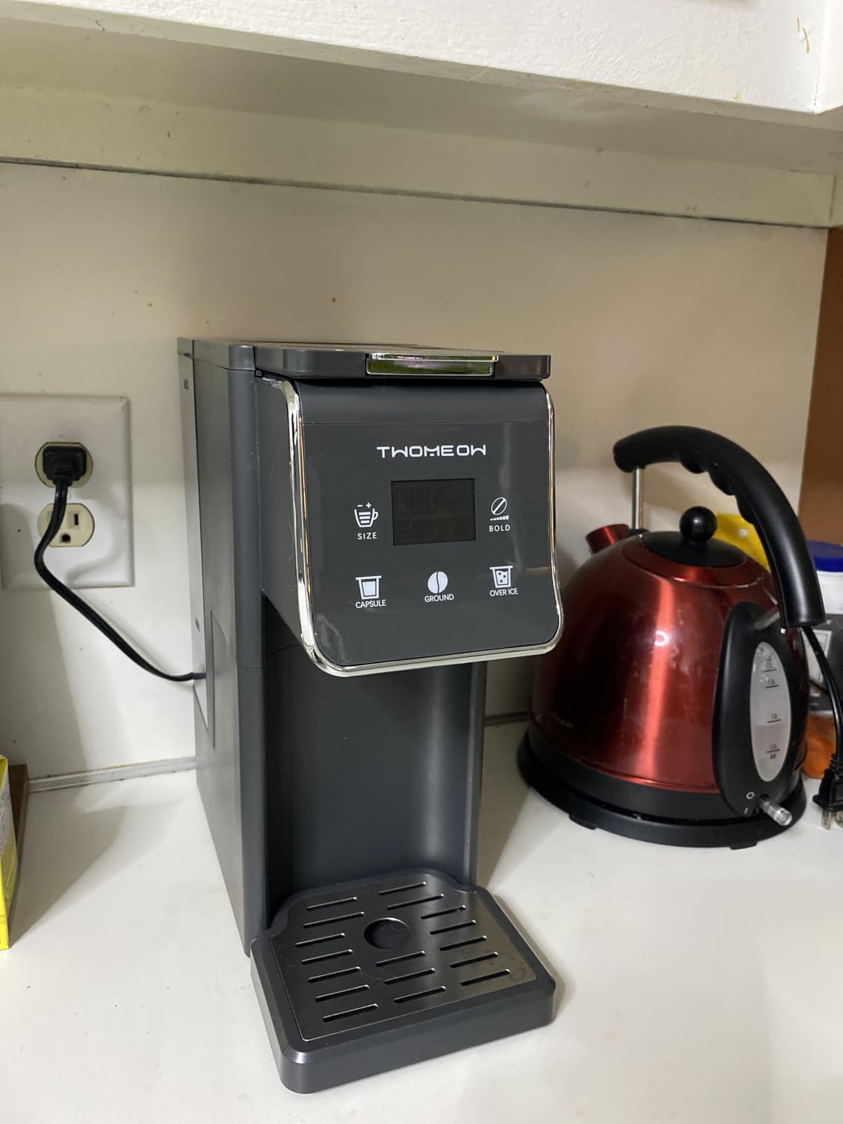 K Cup Coffee Maker With Bold Setting, Single Serve Hot & Iced Coffee Maker for K-Cup and Grounds, 52oz Removable Reservoir, 6 to14oz Brew Sizes, Pod Coffee Machine With Reusable Filter, Gray customer photo 2