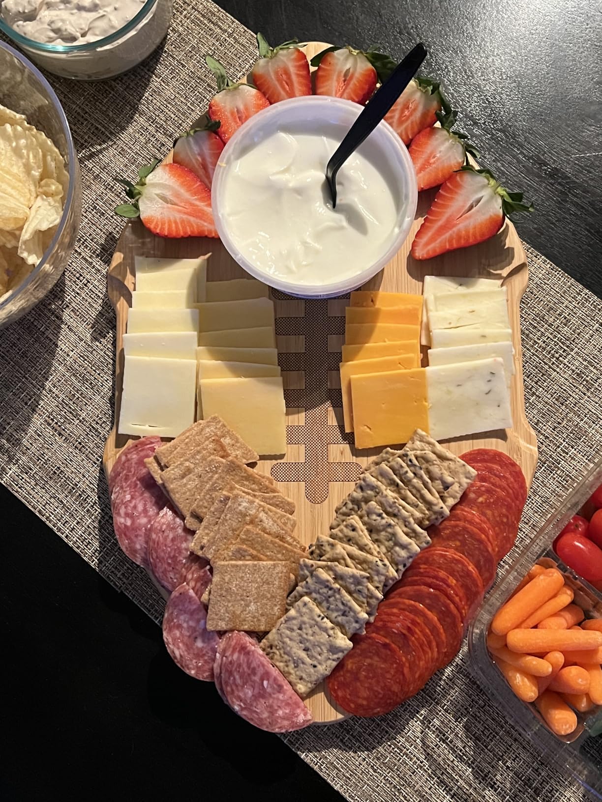 Totally Bamboo Flip, Serve & Store Charcuterie Board with Lid - Reversible Cutting Board & Serving Tray with Compartments, Juice Groove Side, Locking Travel Cover, 15.5 x 11.5 Inches customer photo 1