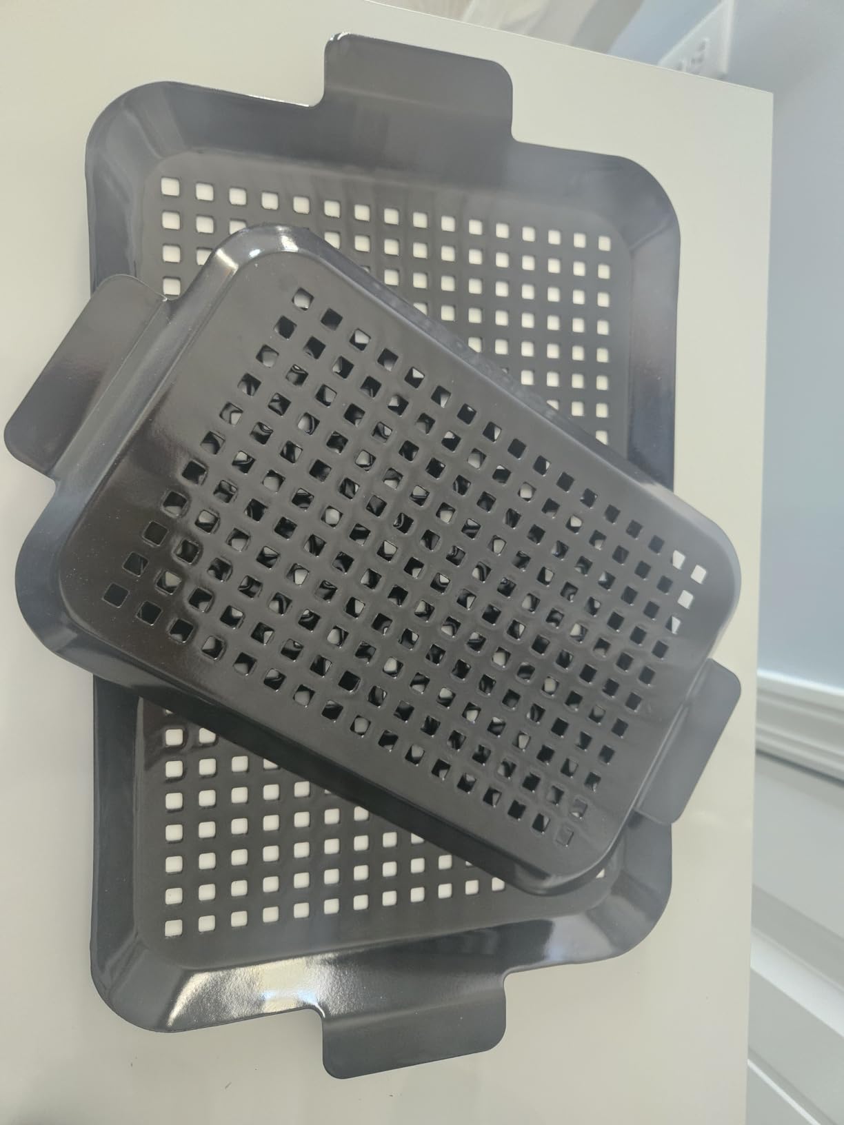 2PCS Grill pan: Grill topper for outdoor grill - Non-stick enamel coating grill topper suitable for camping, picnic, party customer photo 1