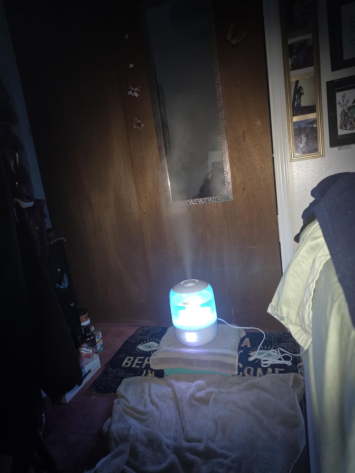 DREO Humidifiers for Bedroom, 3L Top Fill 30H & 26dB Quiet Runtime for Large Room, Cool Mist Ultrasonic Humidifier with Humidity Sensor, Night Light for Home, Baby, Nursery, Plants, New Edition customer photo 1